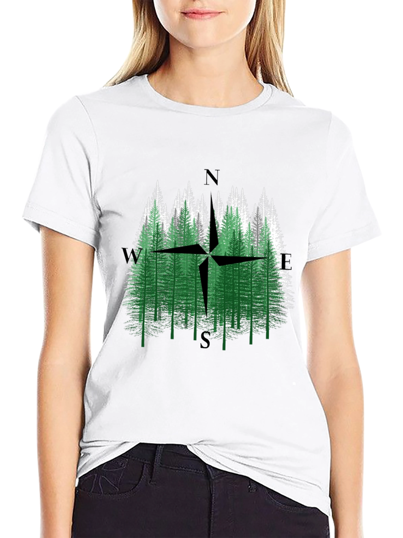 Nature Compass Graphic Tee - Unisex Black T-Shirt