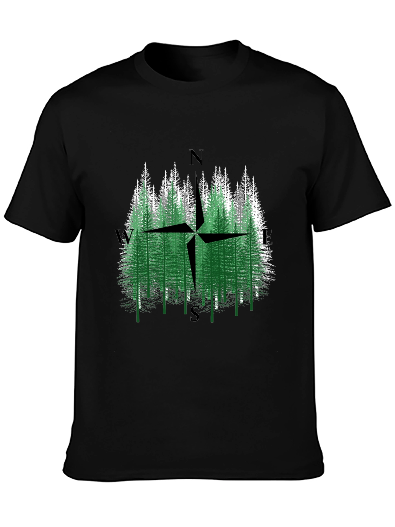 Nature Compass Graphic Tee - Unisex Black T-Shirt