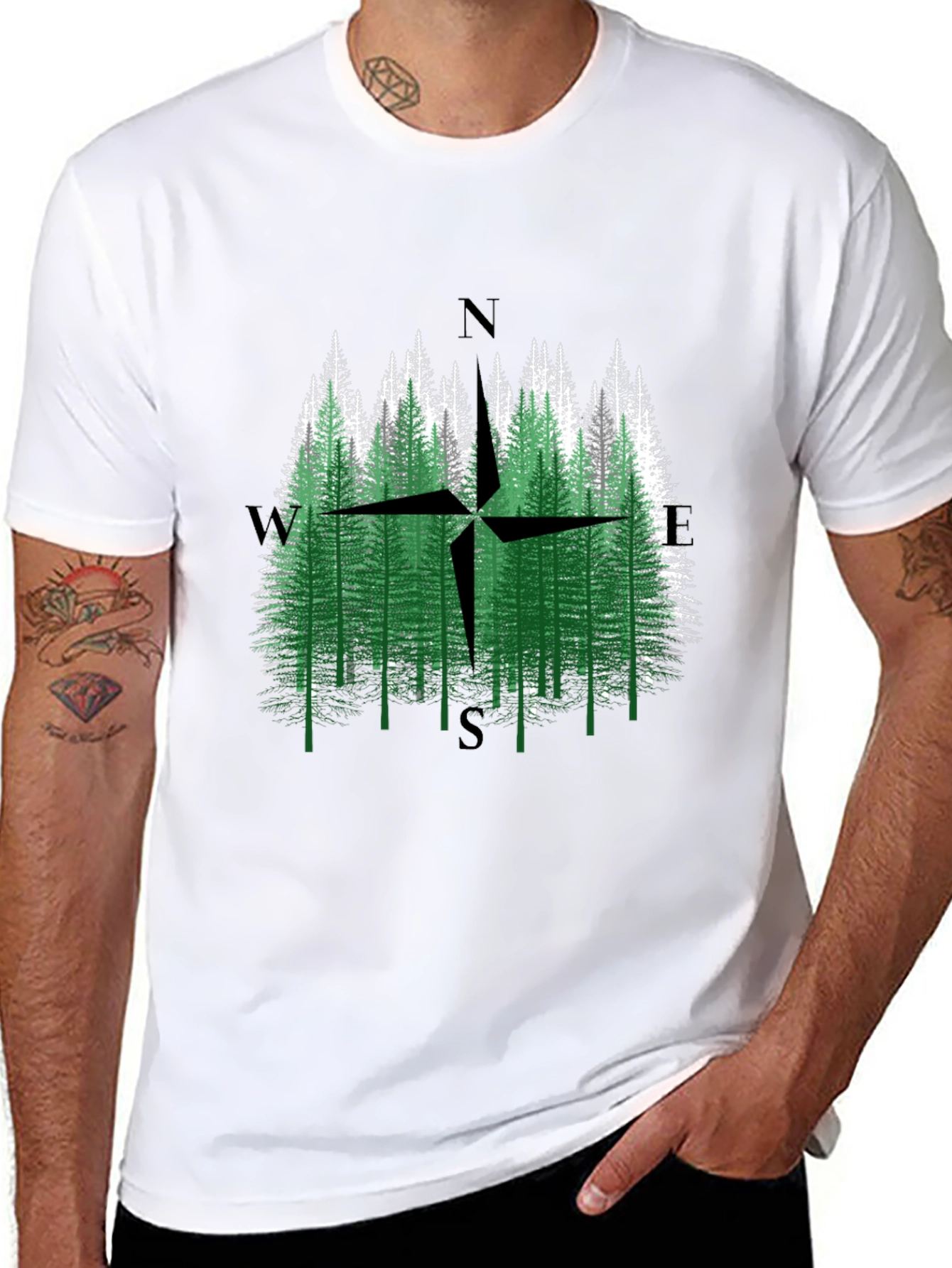 Nature Compass Graphic Tee - Unisex Black T-Shirt