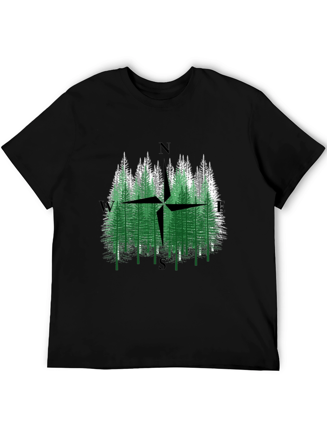 Nature Compass Graphic Tee - Unisex Black T-Shirt