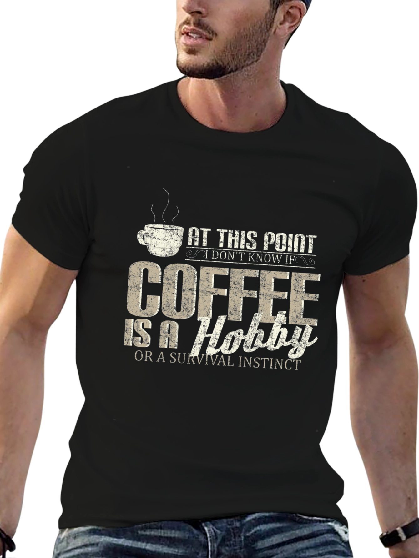 Coffee Hobby T-Shirt - Mens Black Tee