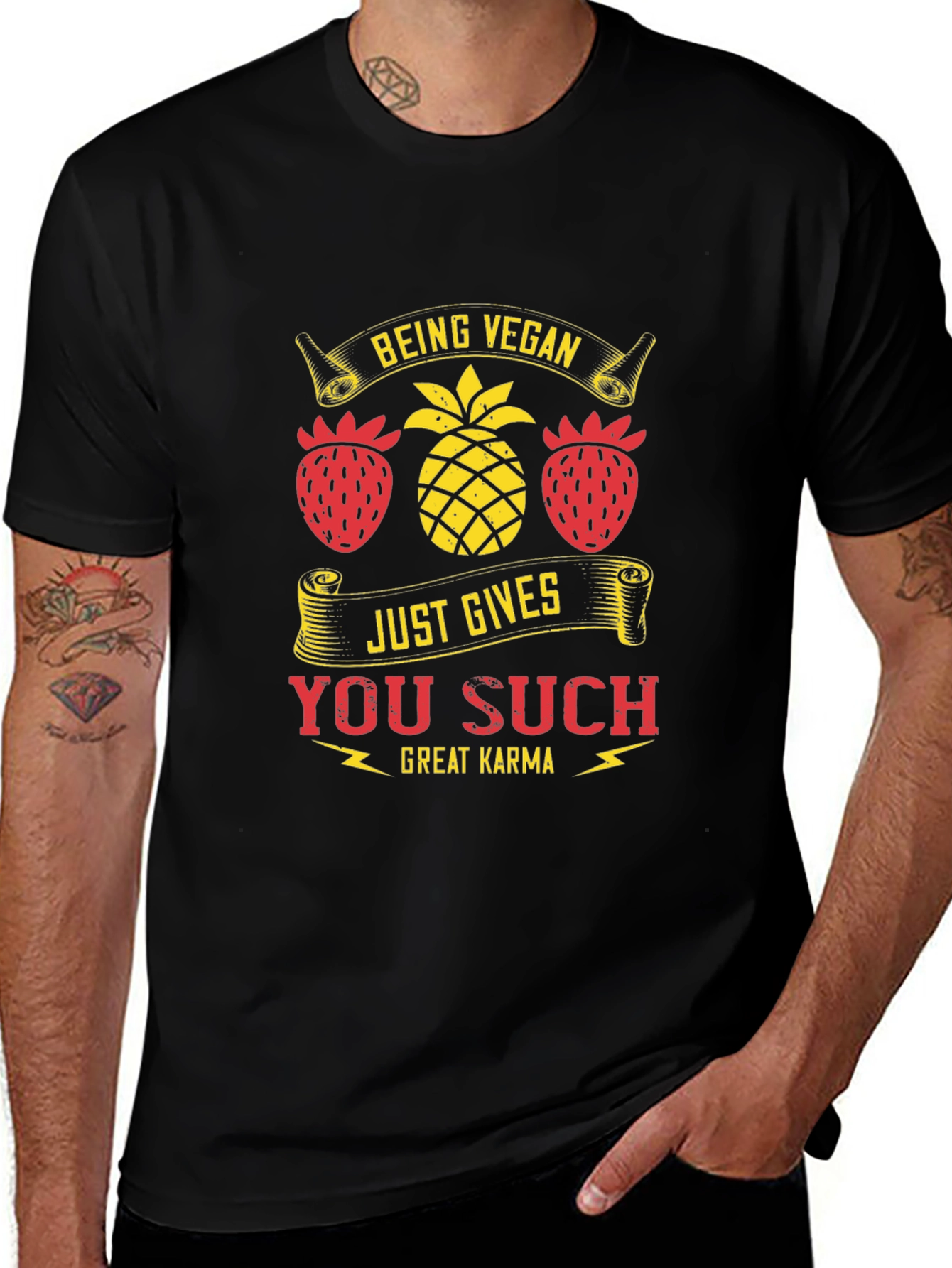 Vegan Karma T-Shirt - Fruit Design