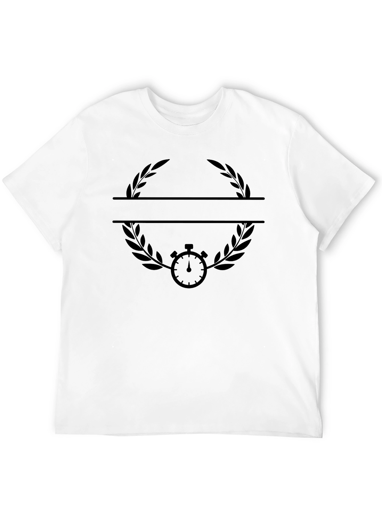 Black Graphic Tee - Split Laurel & Stopwatch