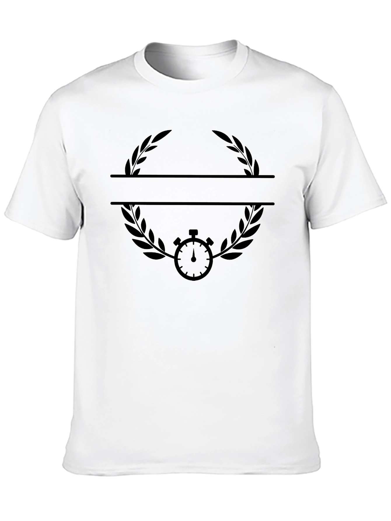 Black Graphic Tee - Split Laurel & Stopwatch