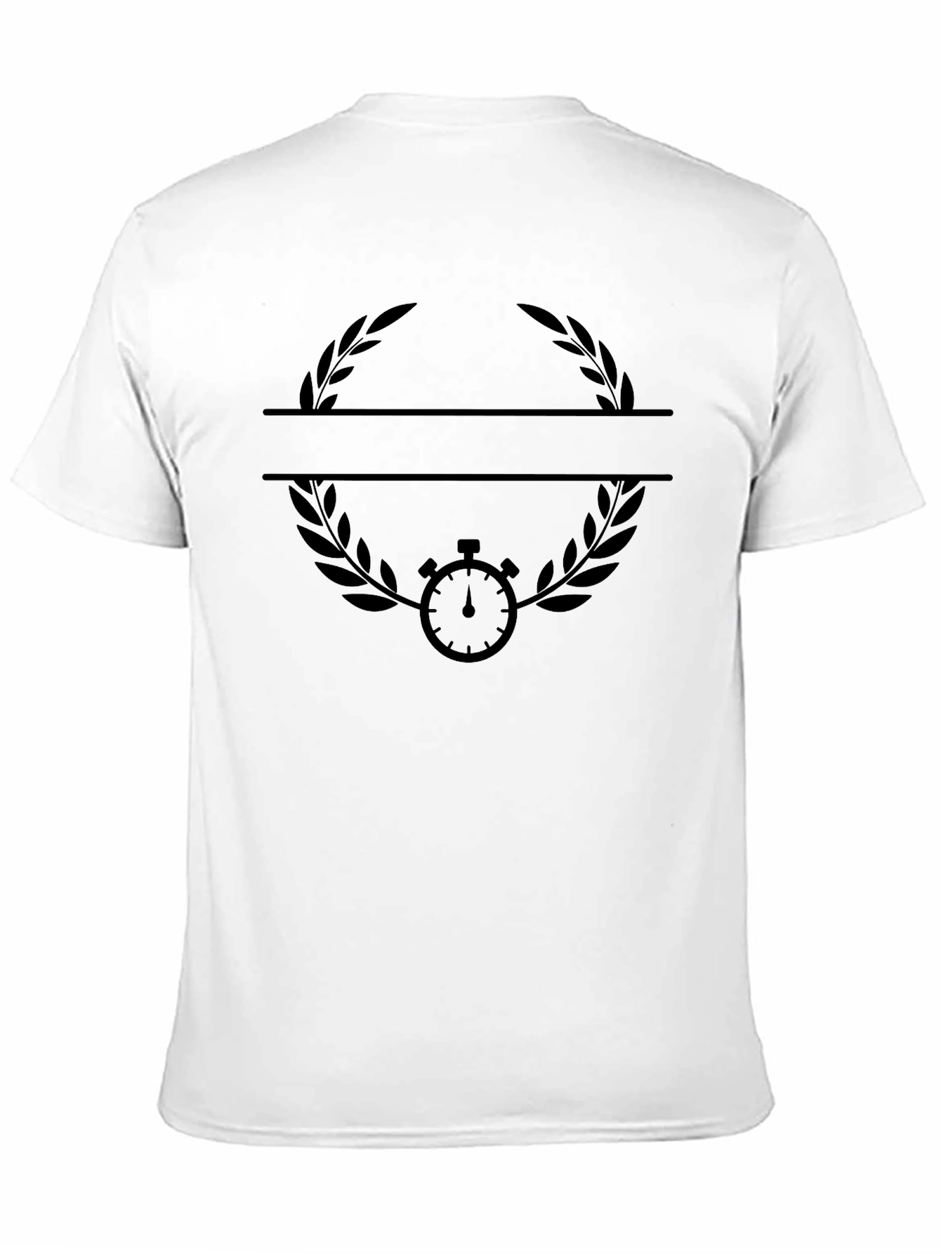 Black Graphic Tee - Split Laurel & Stopwatch