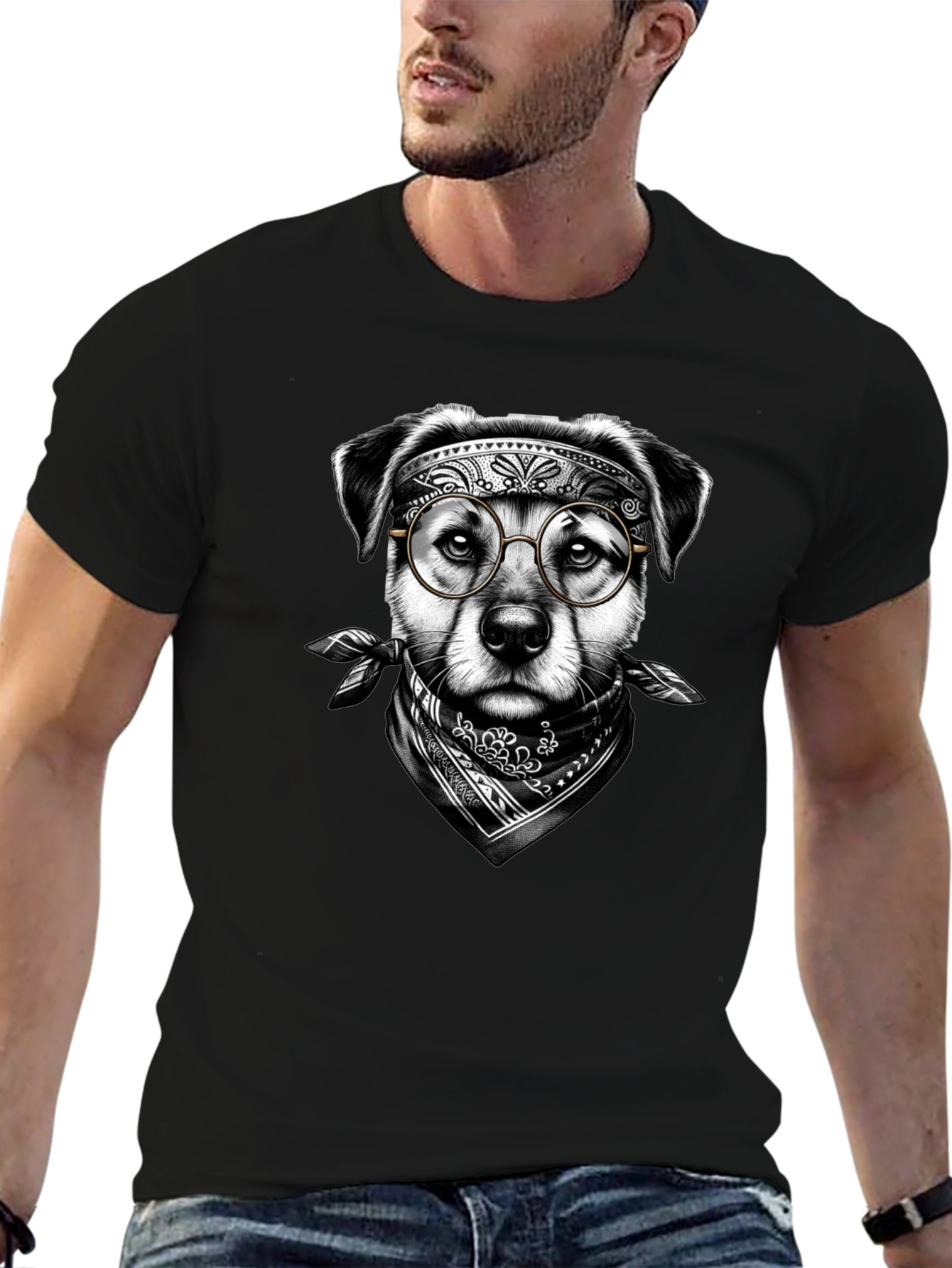 Cool Dog Graphic Tee - Unisex Black T-Shirt