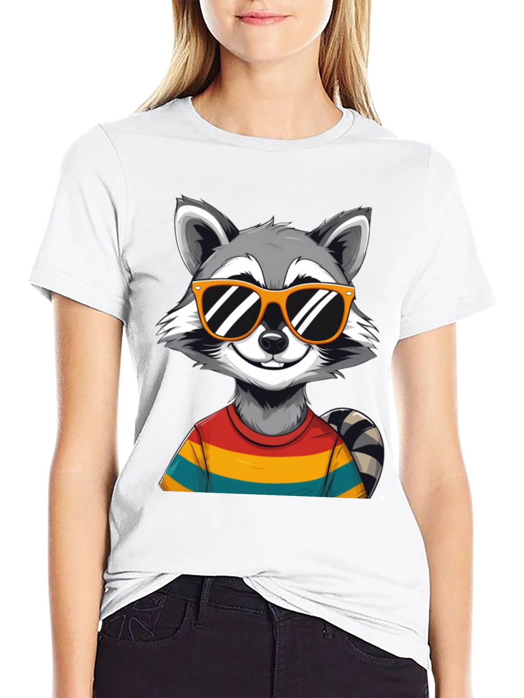 Cool Raccoon Graphic Tee - Black T-Shirt