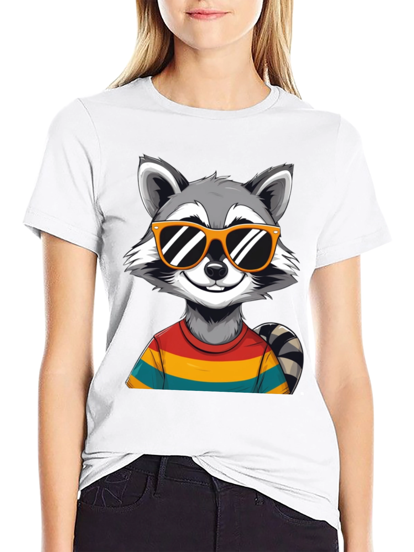 Cool Raccoon Graphic Tee - Black T-Shirt