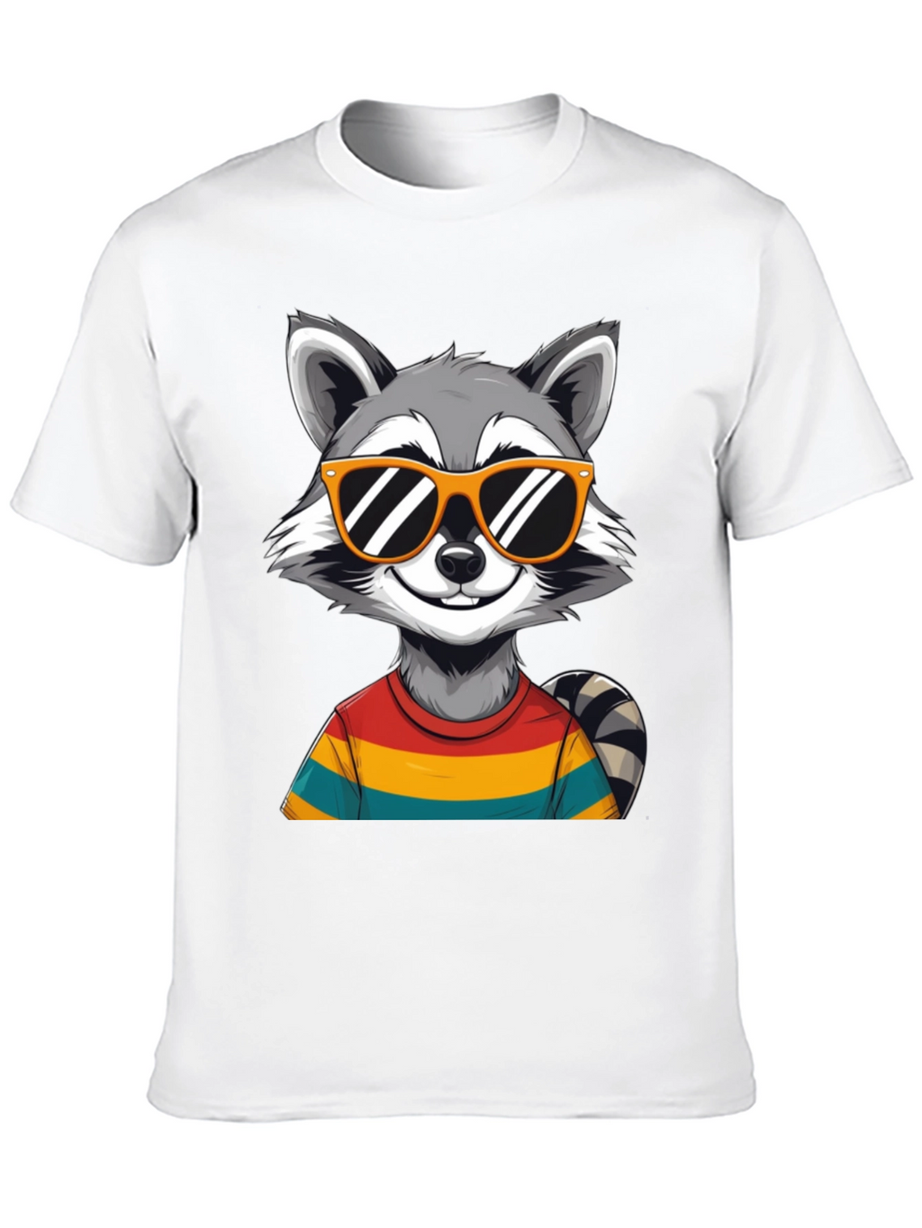 Cool Raccoon Graphic Tee - Black T-Shirt