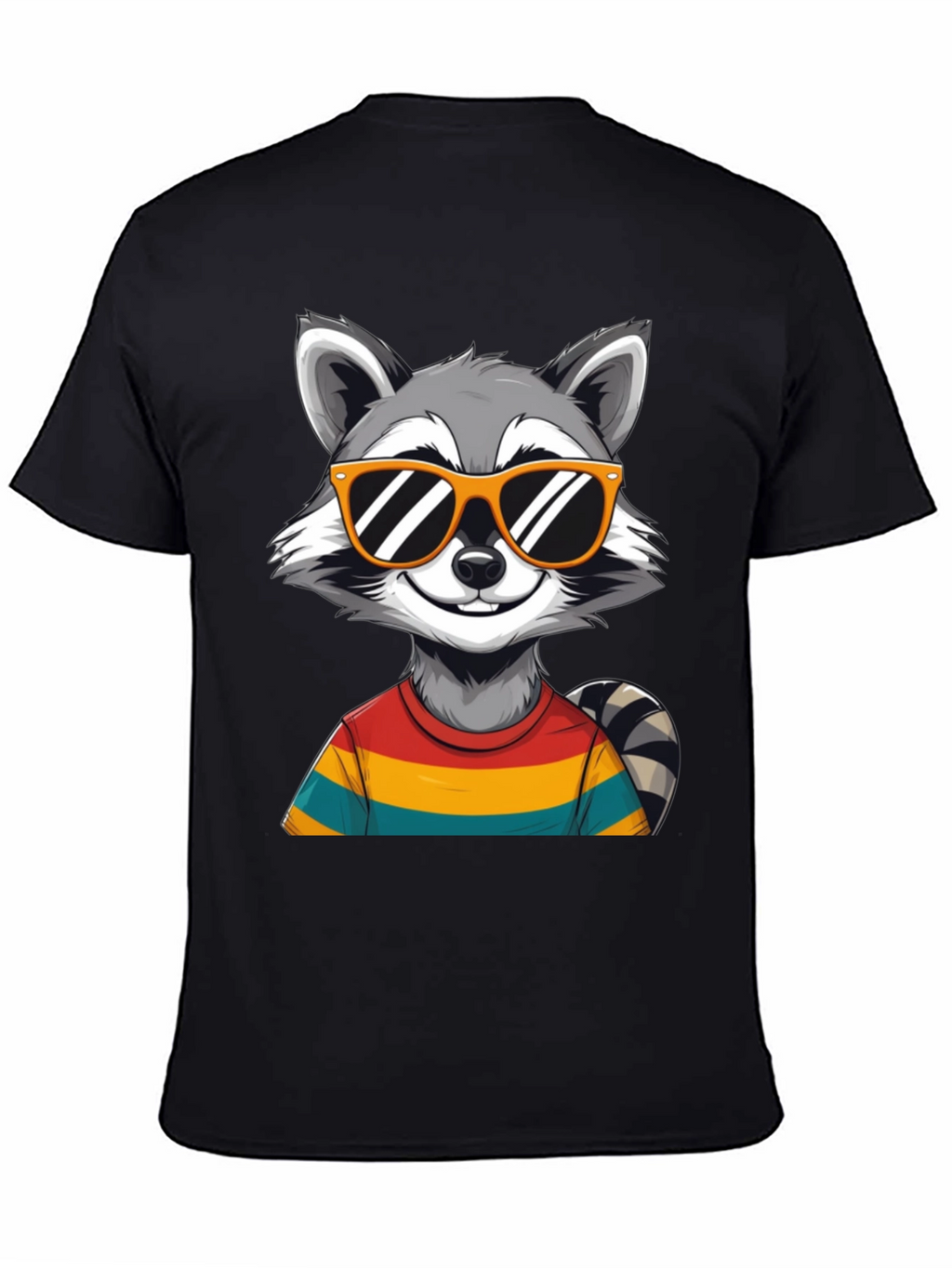 Cool Raccoon Graphic Tee - Black T-Shirt