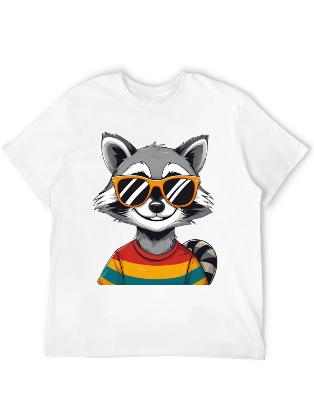 Cool Raccoon Graphic Tee - Black T-Shirt