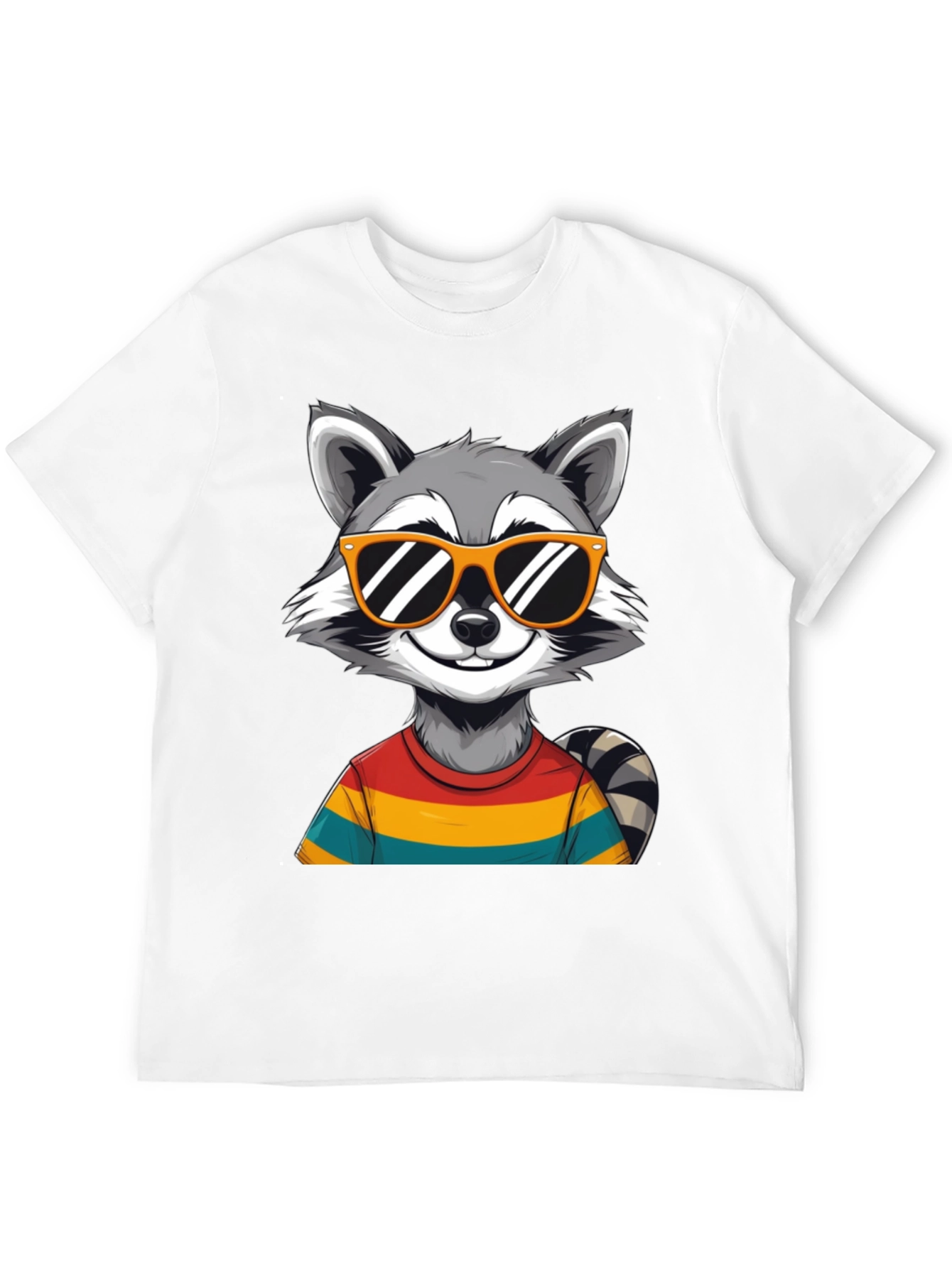 Cool Raccoon Graphic Tee - Black T-Shirt