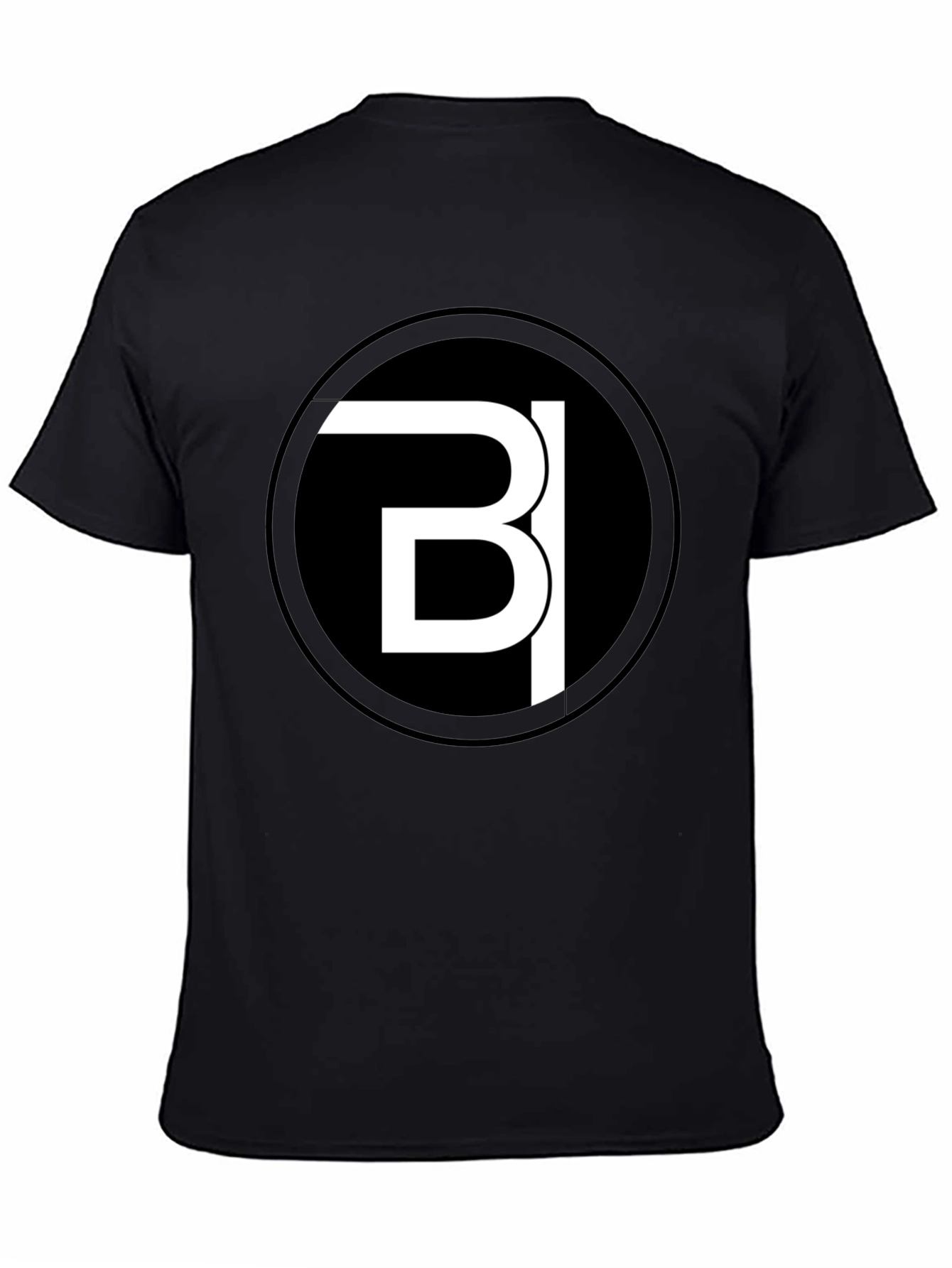 Modern Black Tee with Bold White Logo Design