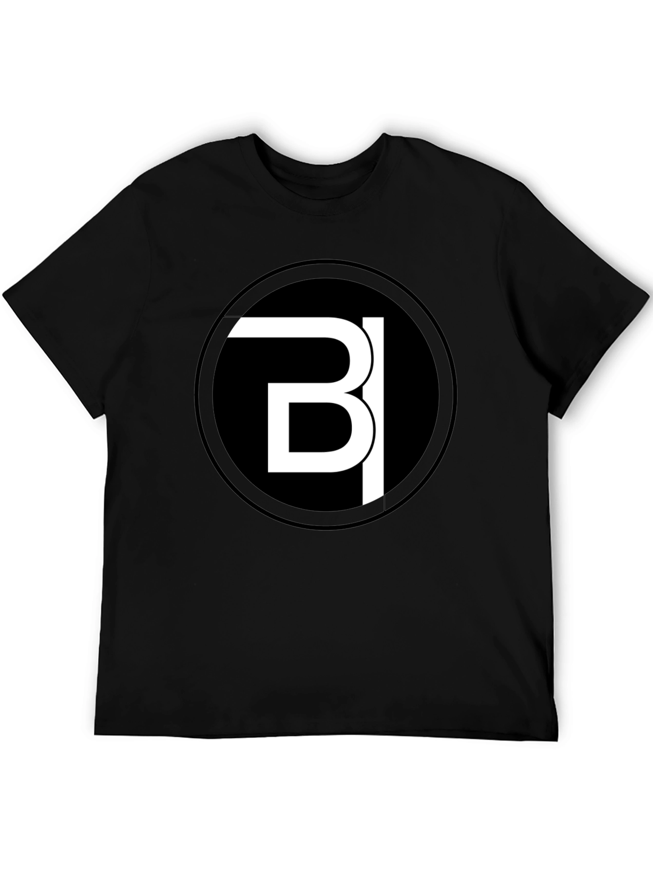 Modern Black Tee with Bold White Logo Design