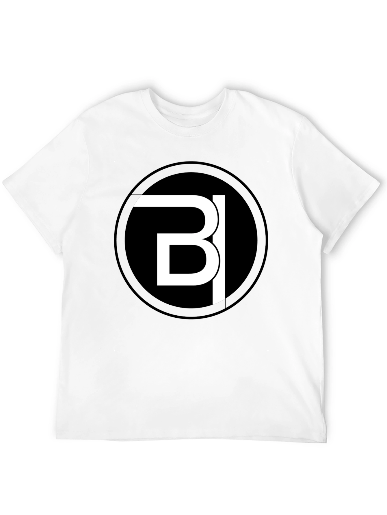 Modern Black Tee with Bold White Logo Design