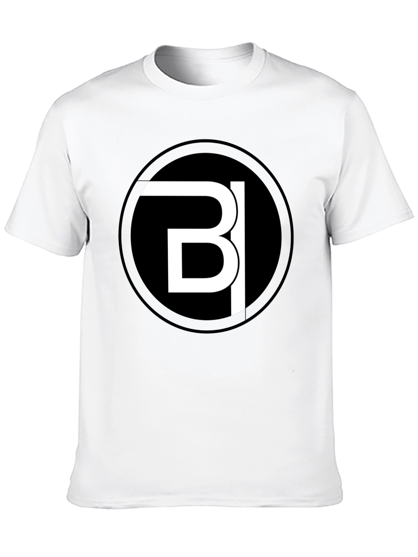Modern Black Tee with Bold White Logo Design