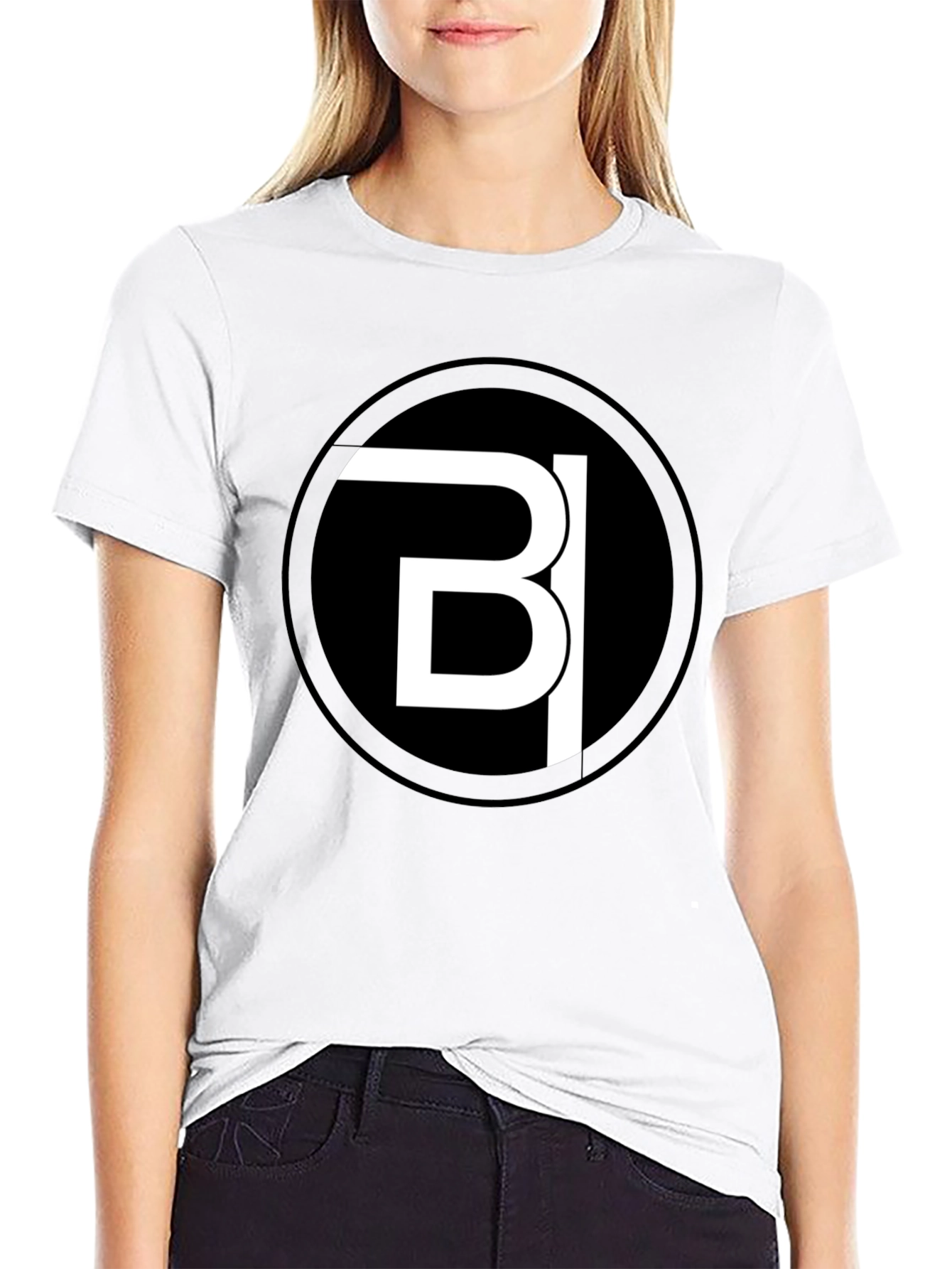 Modern Black Tee with Bold White Logo Design