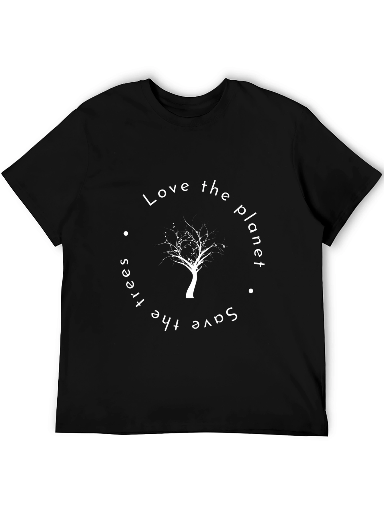 Eco-Friendly Tree Graphic Black T-Shirt