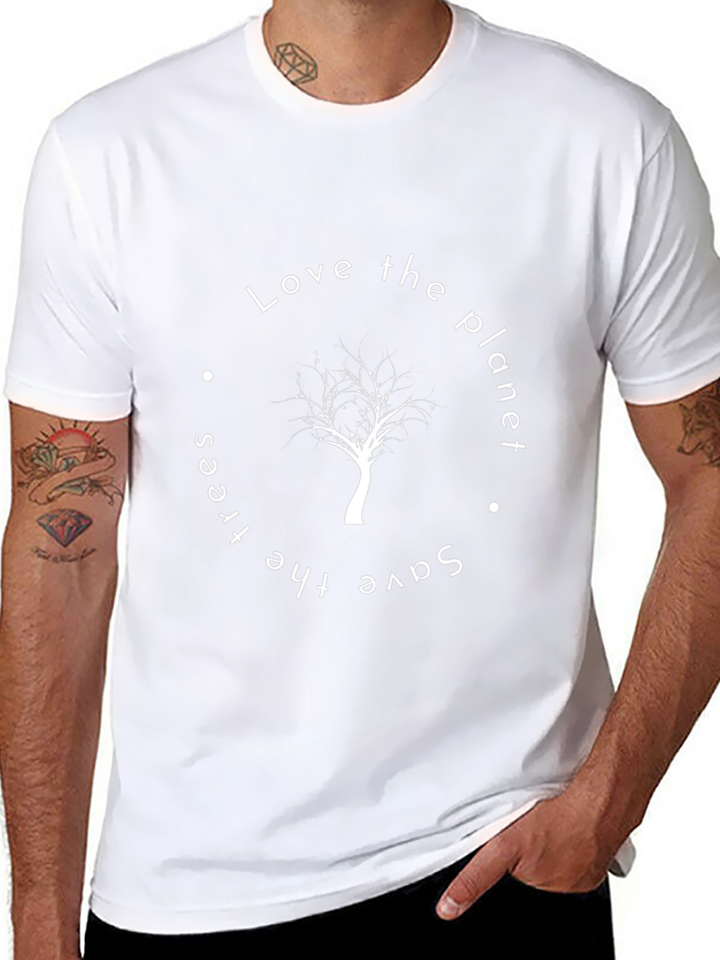 Eco-Friendly Tree Graphic Black T-Shirt