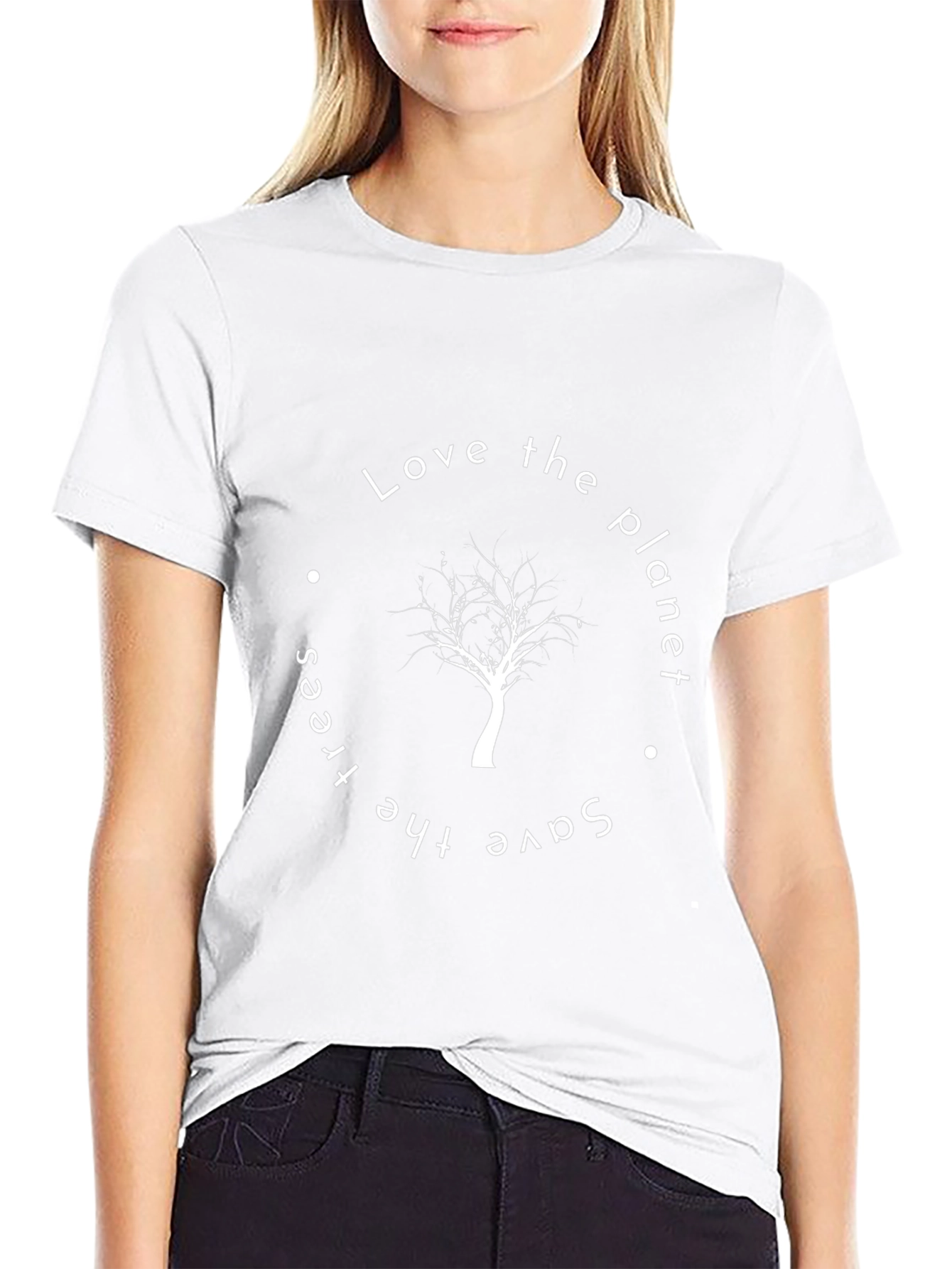 Eco-Friendly Tree Graphic Black T-Shirt