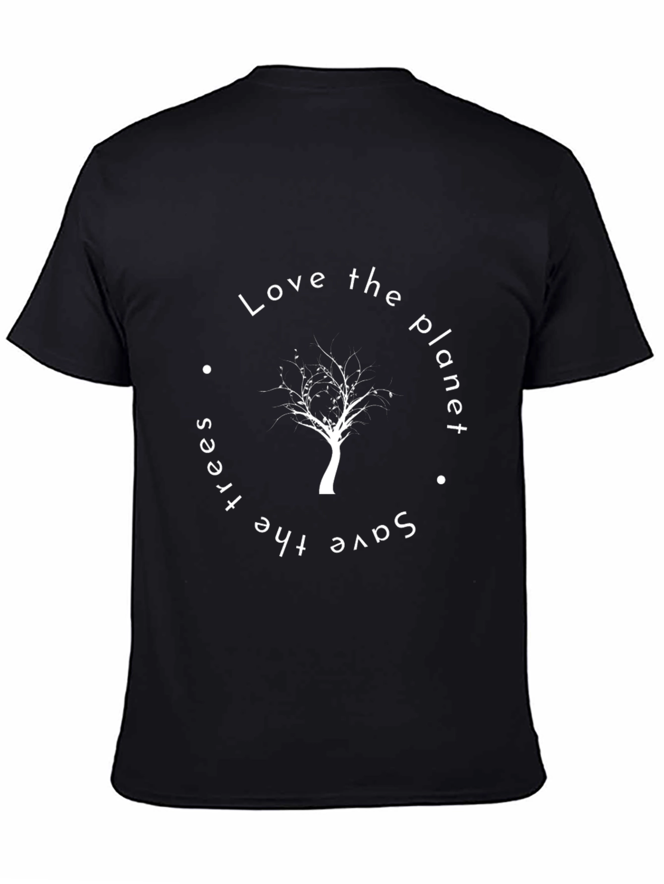 Eco-Friendly Tree Graphic Black T-Shirt