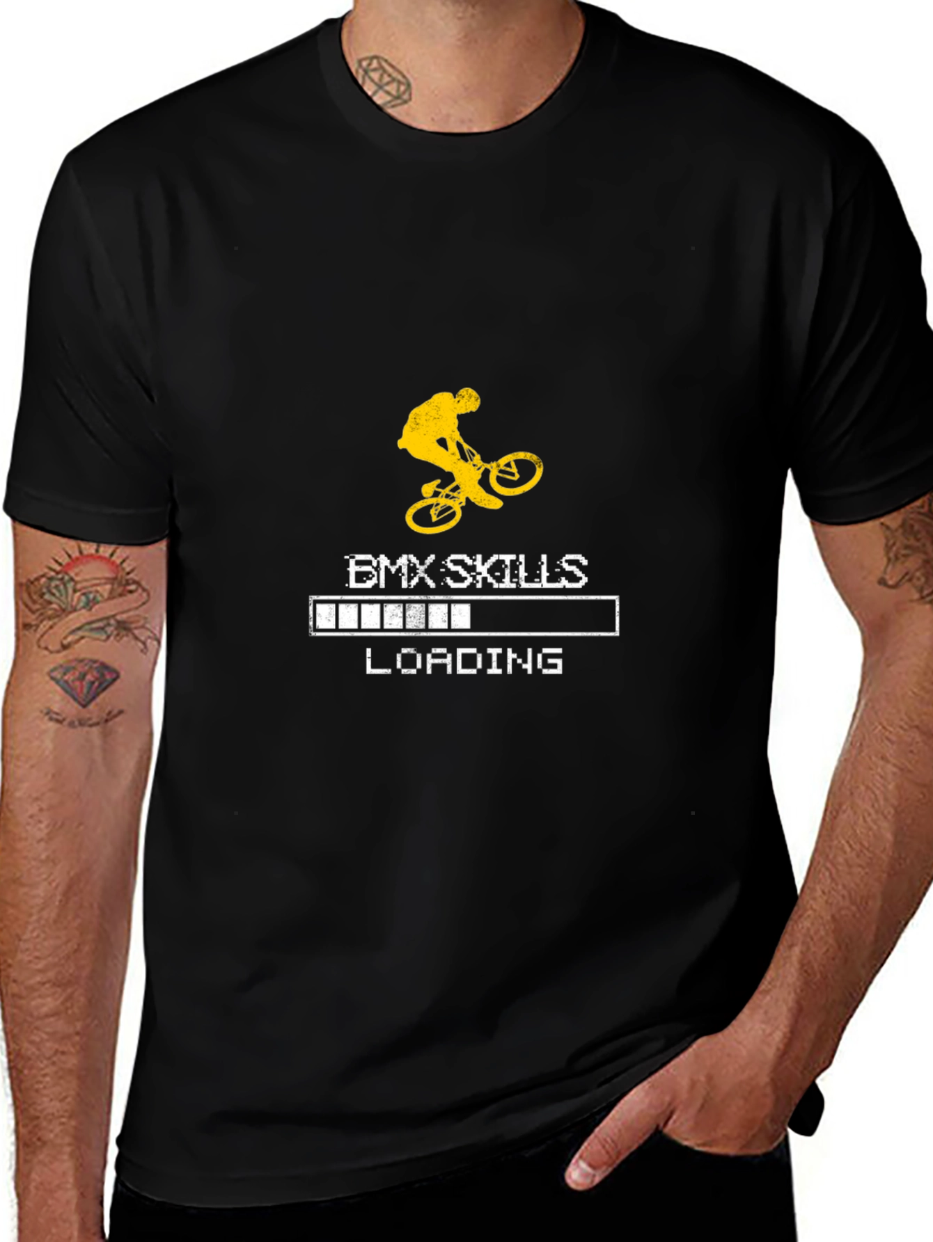 BMX Skills Loading T-Shirt - Black Graphic Tee