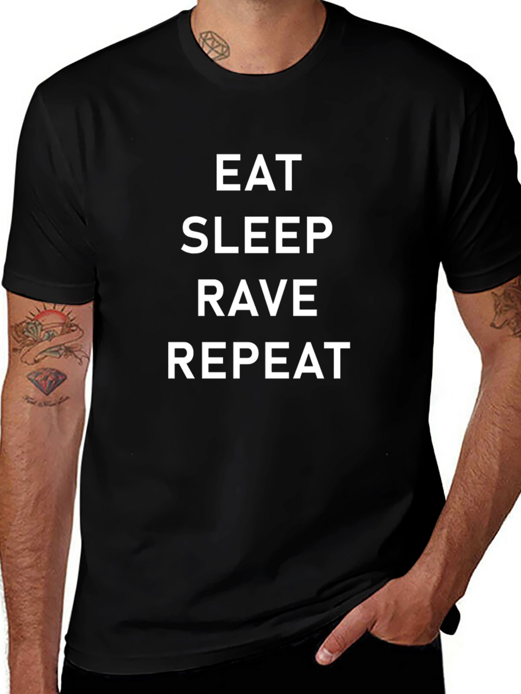 Eat Sleep Rave Repeat Graphic Tee