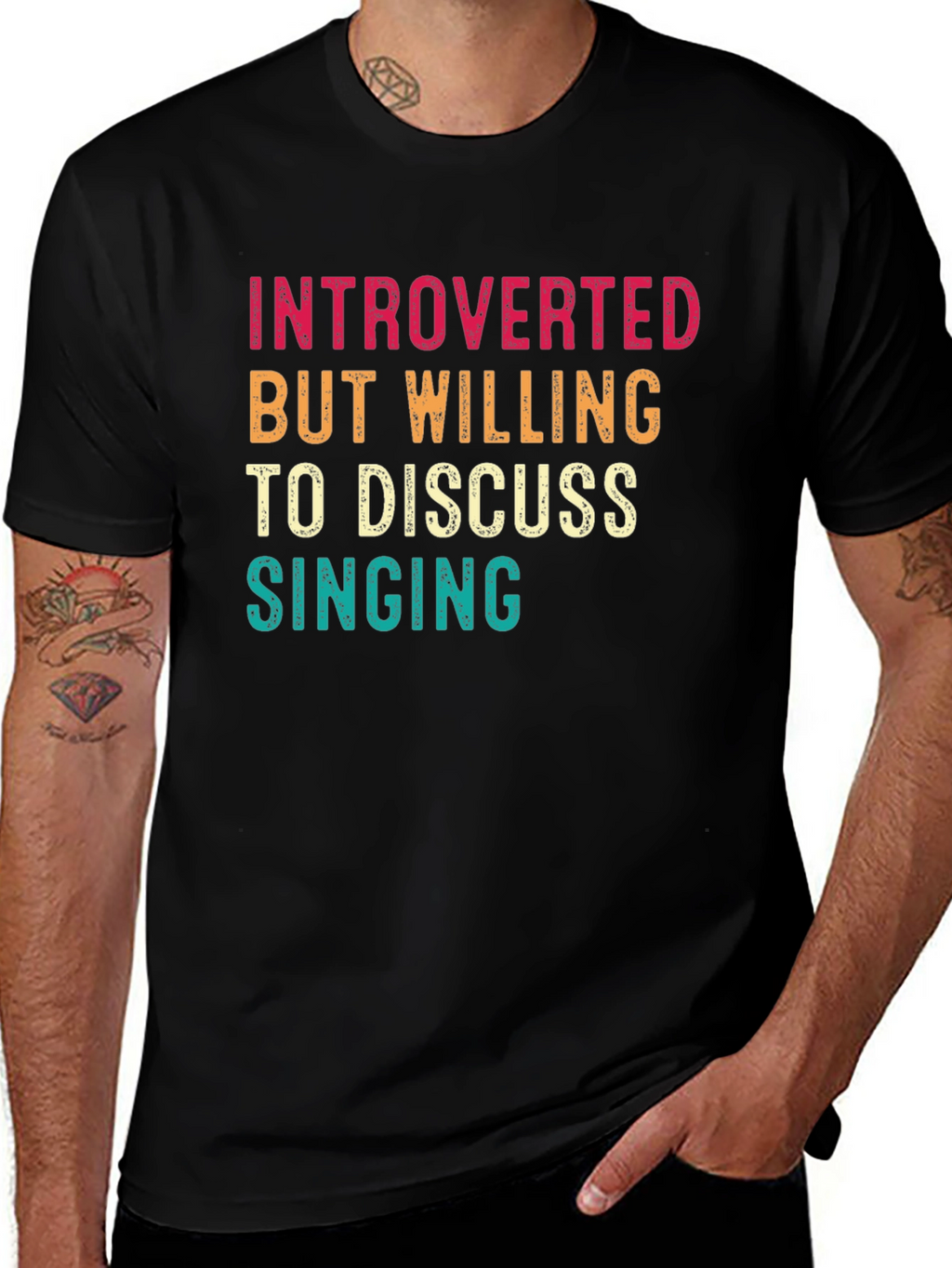 Introverted Singing Black Graphic Tee