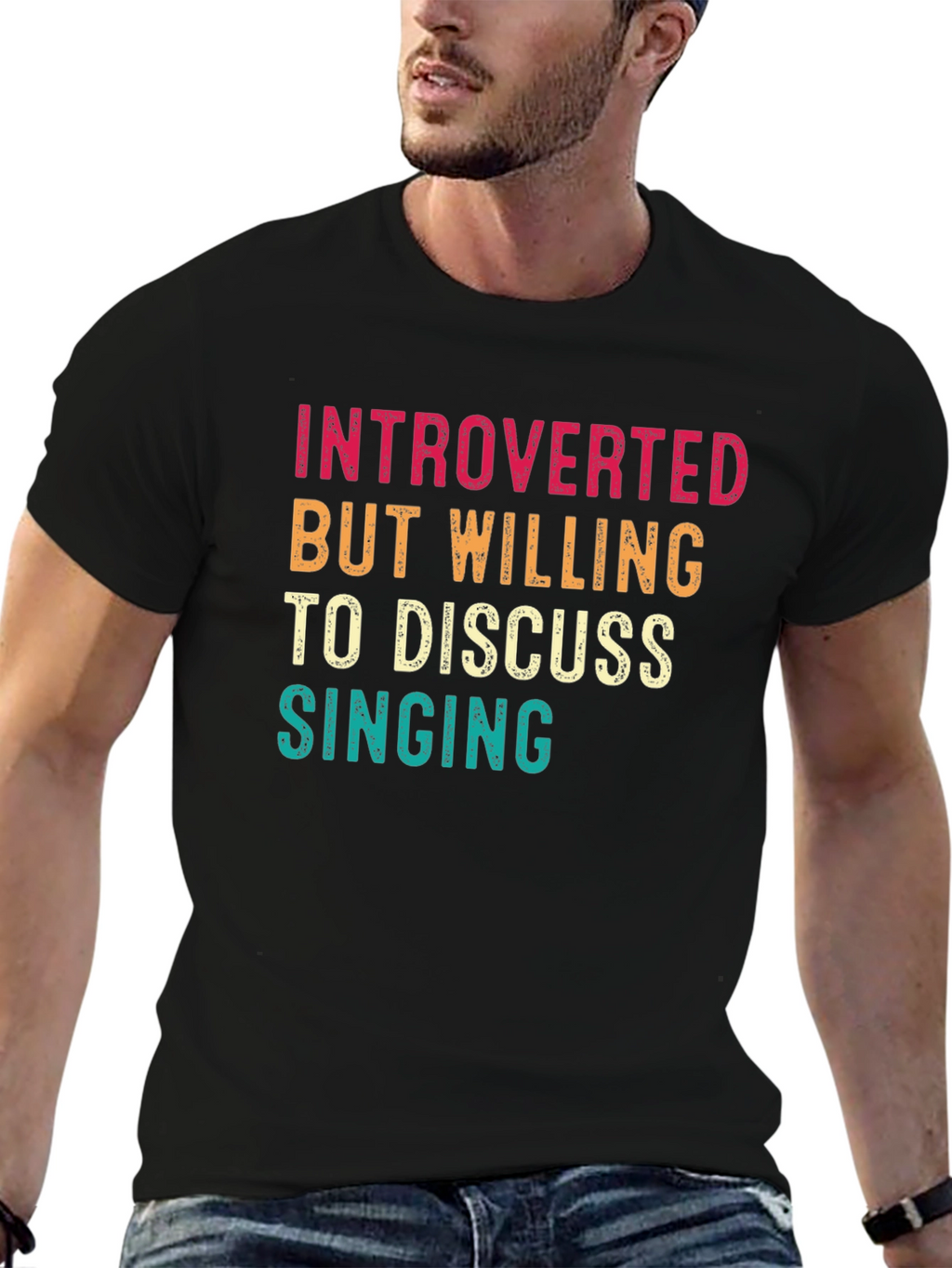 Introverted Singing Black Graphic Tee