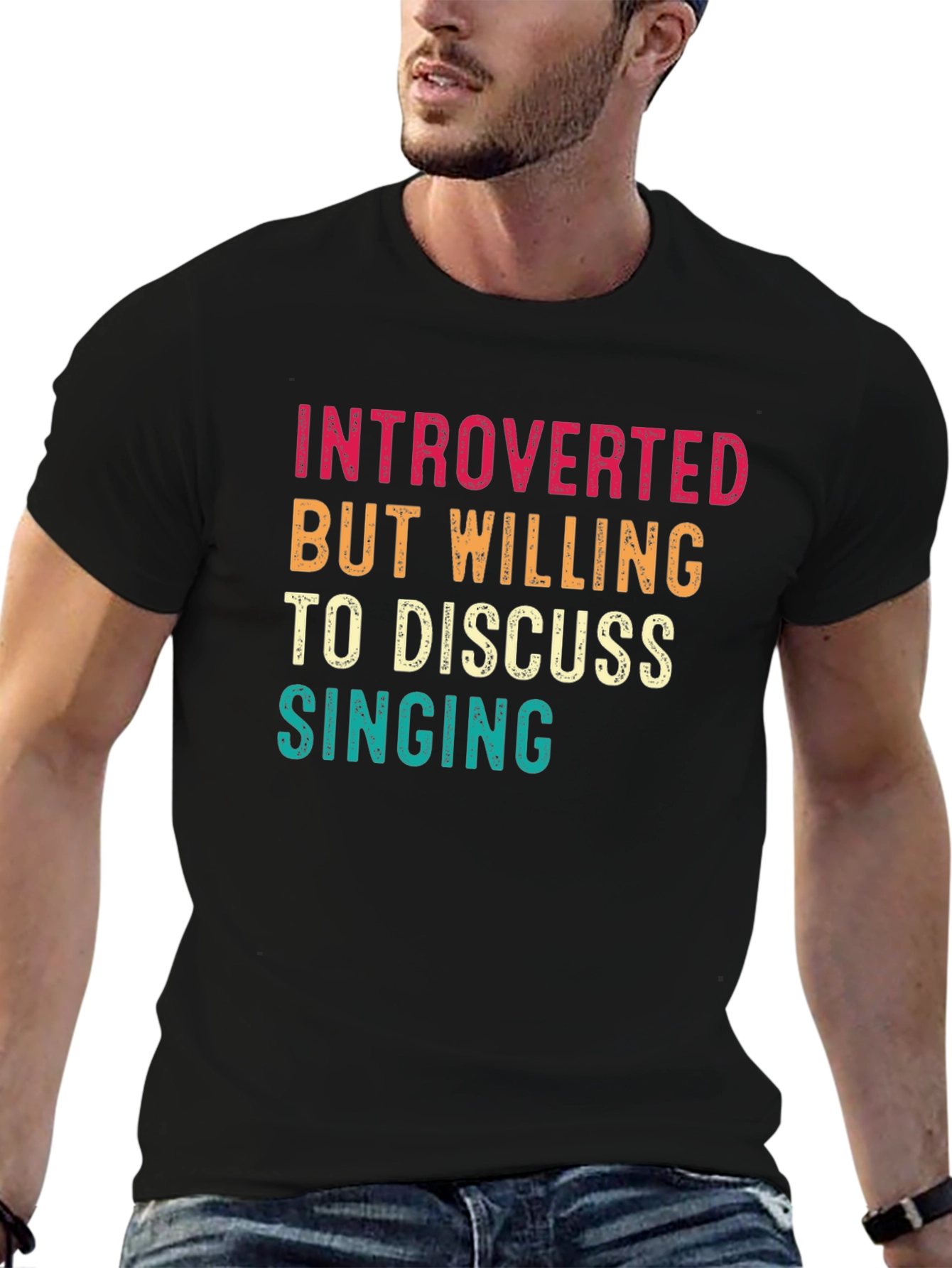 Introverted Singing Black Graphic Tee