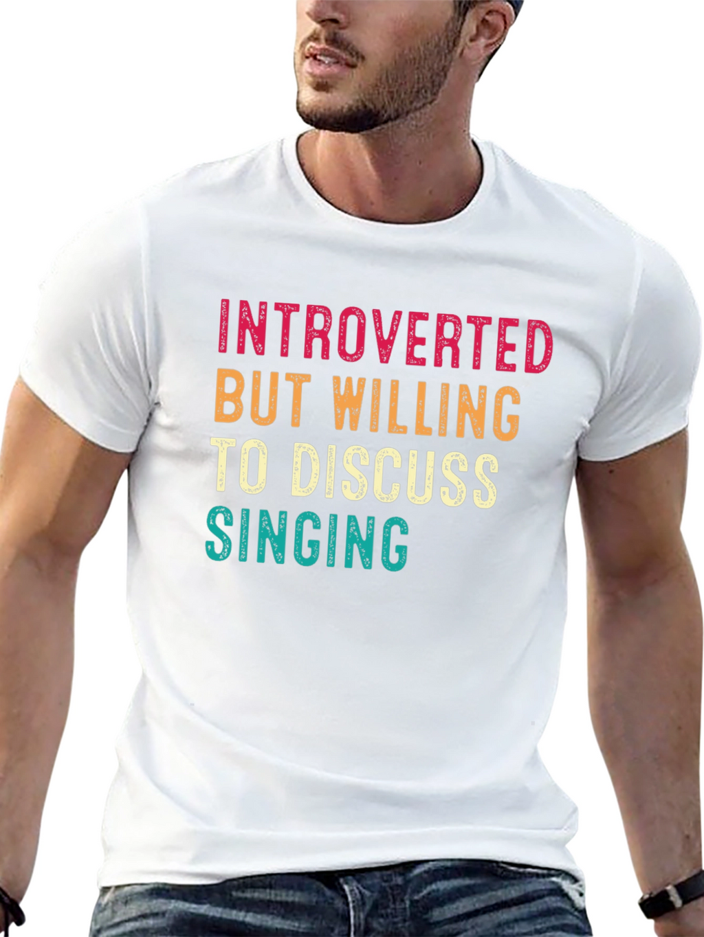 Introverted Singing Black Graphic Tee