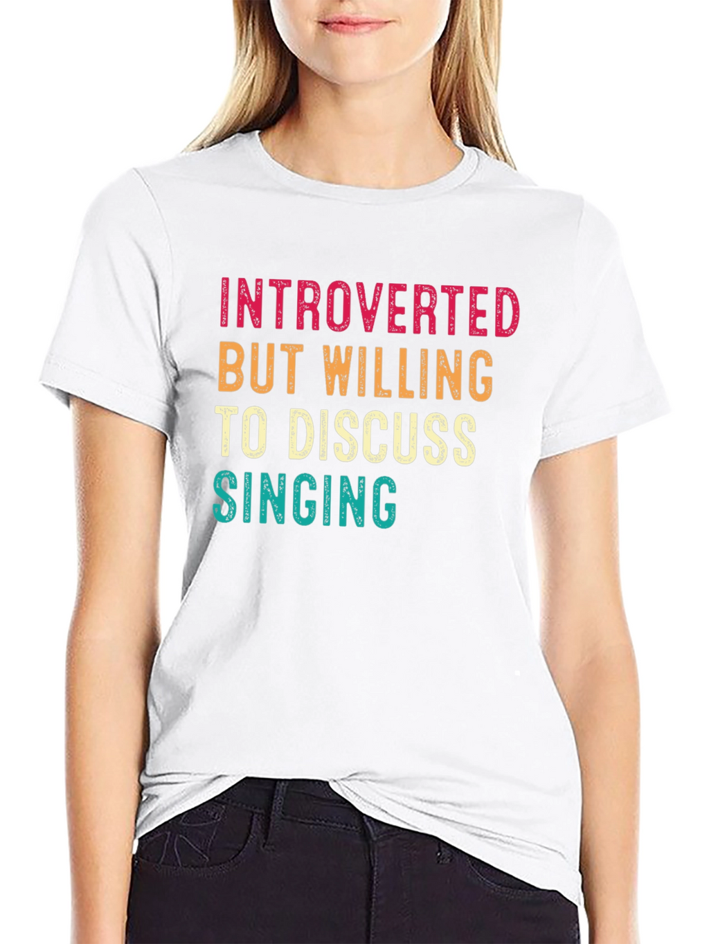 Introverted Singing Black Graphic Tee