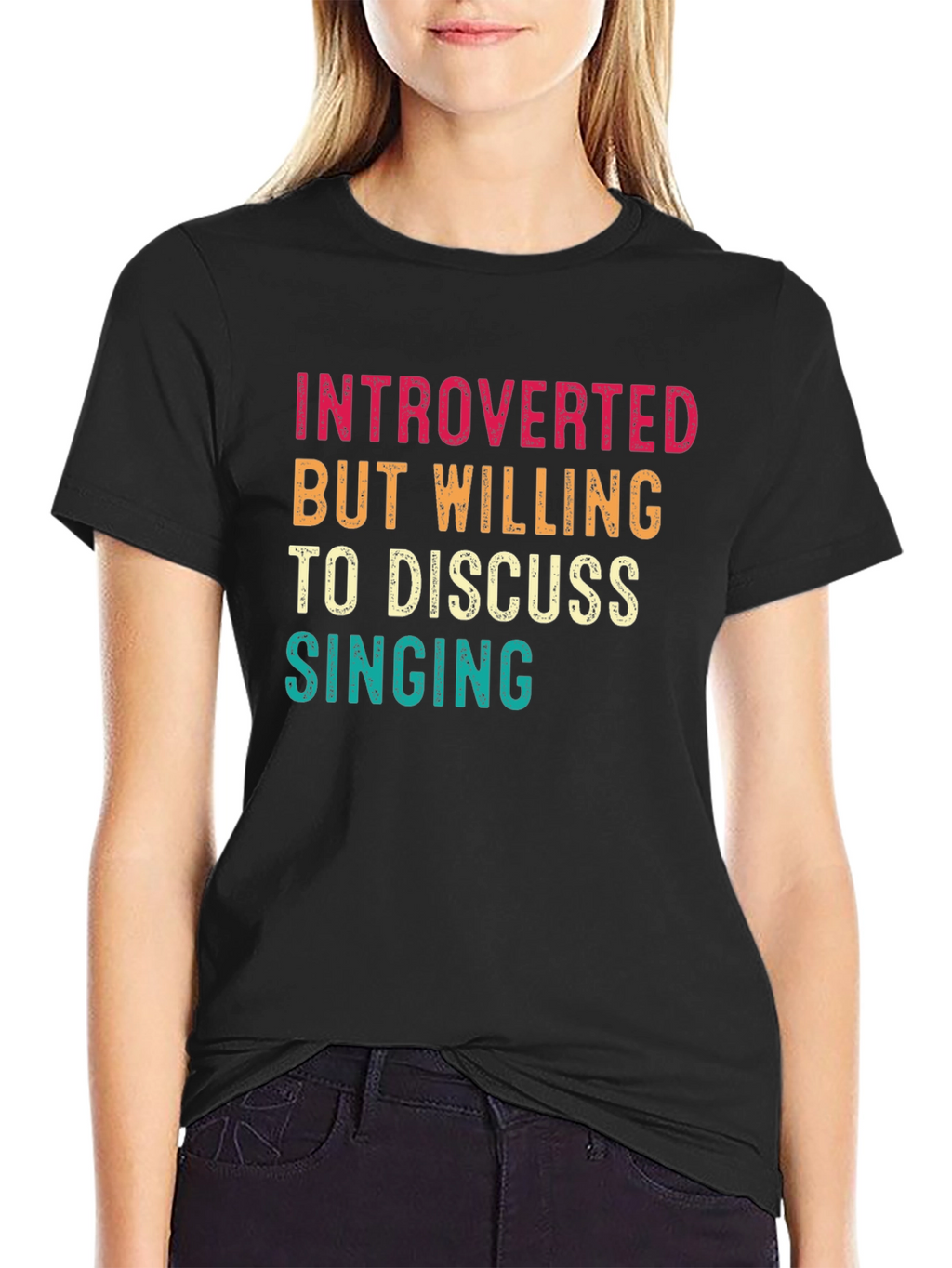 Introverted Singing Black Graphic Tee