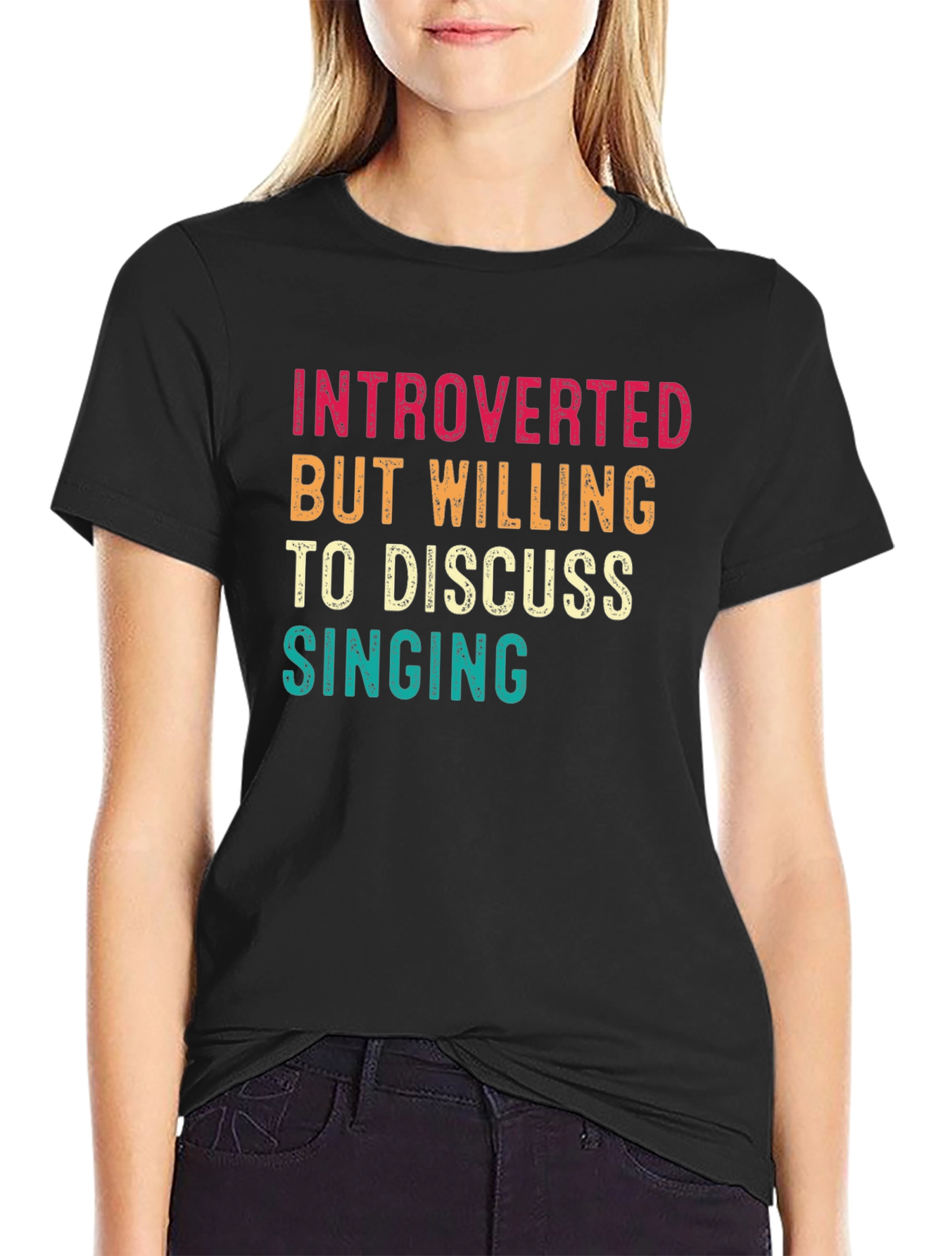 Introverted Singing Black Graphic Tee