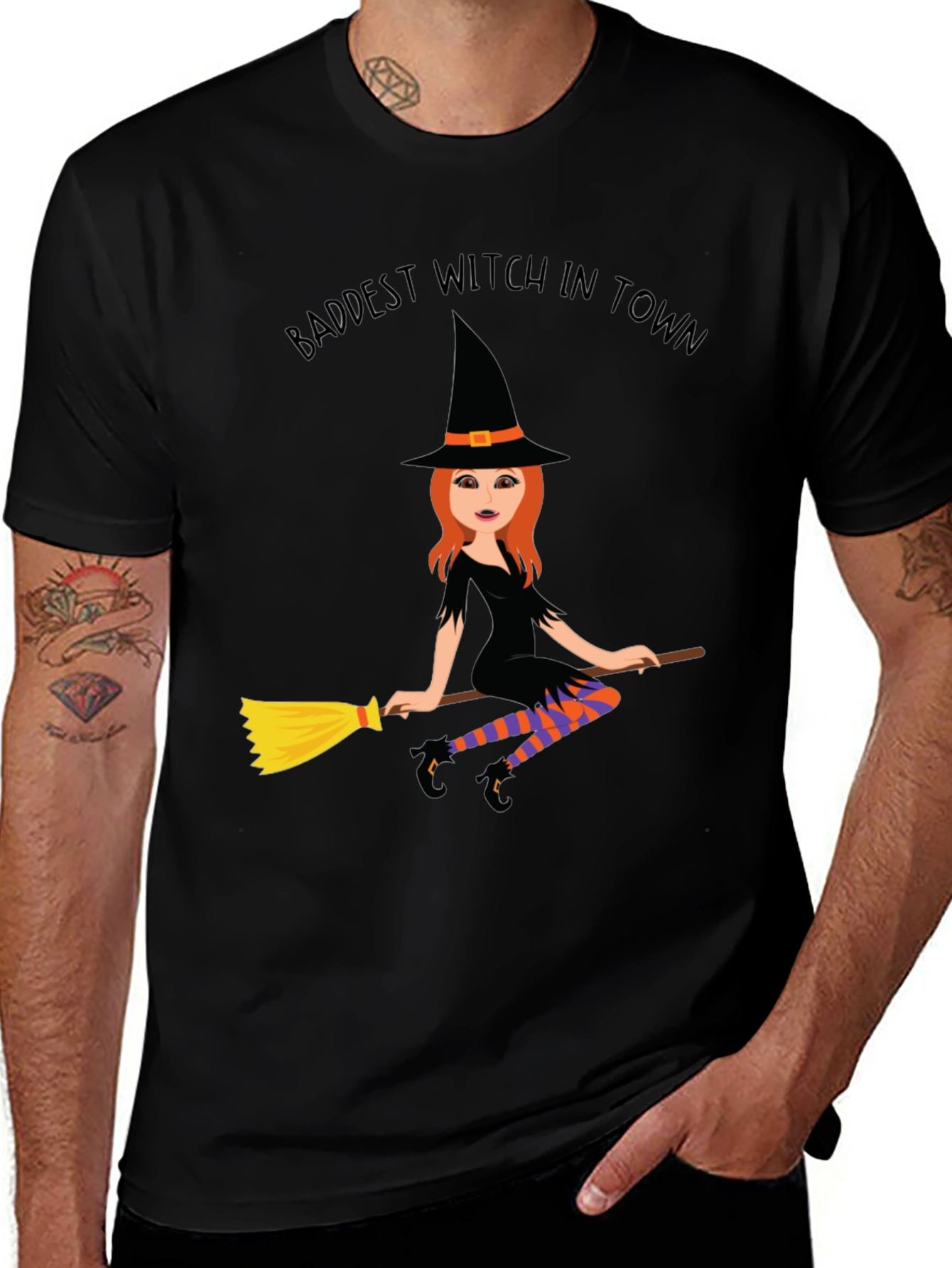 Baddest Witch in Town T-Shirt - Halloween Costume Tee