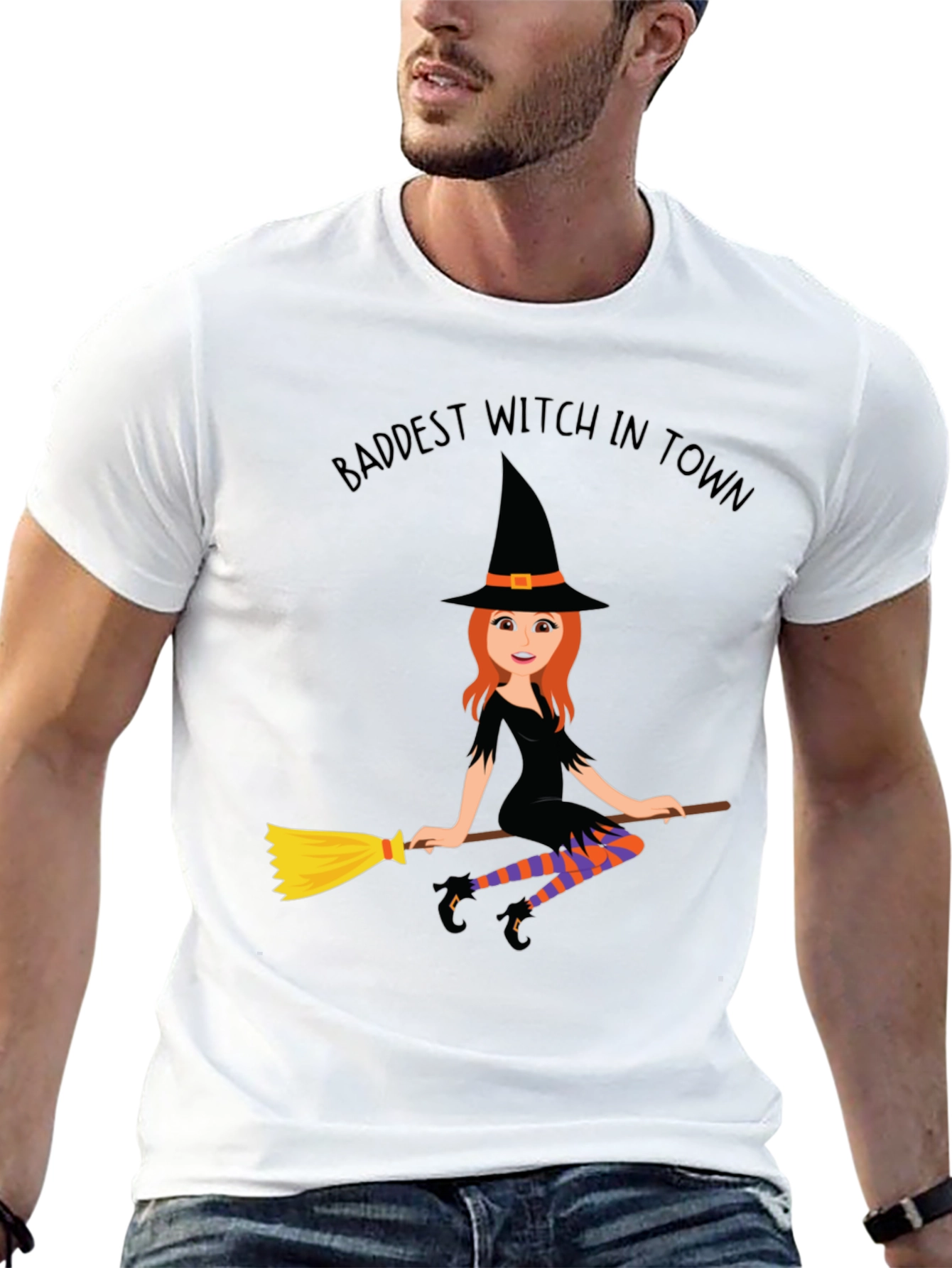 Baddest Witch in Town T-Shirt - Halloween Costume Tee