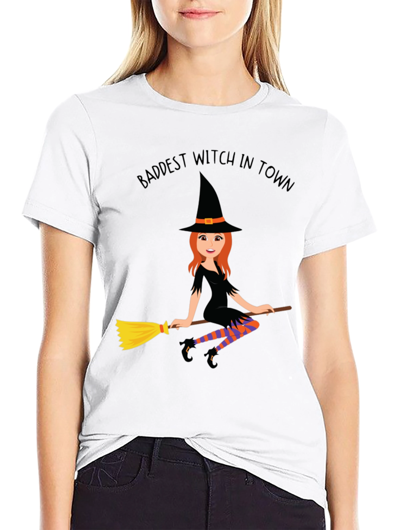 Baddest Witch in Town T-Shirt - Halloween Costume Tee
