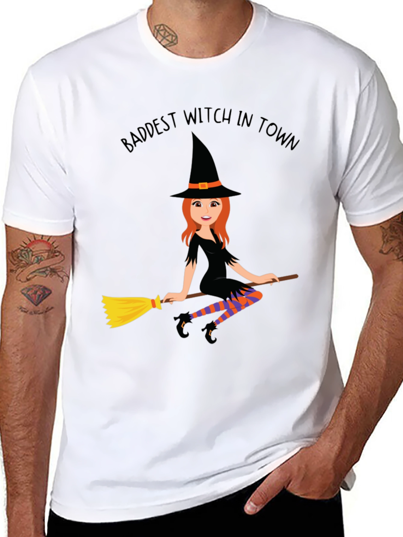 Baddest Witch in Town T-Shirt - Halloween Costume Tee