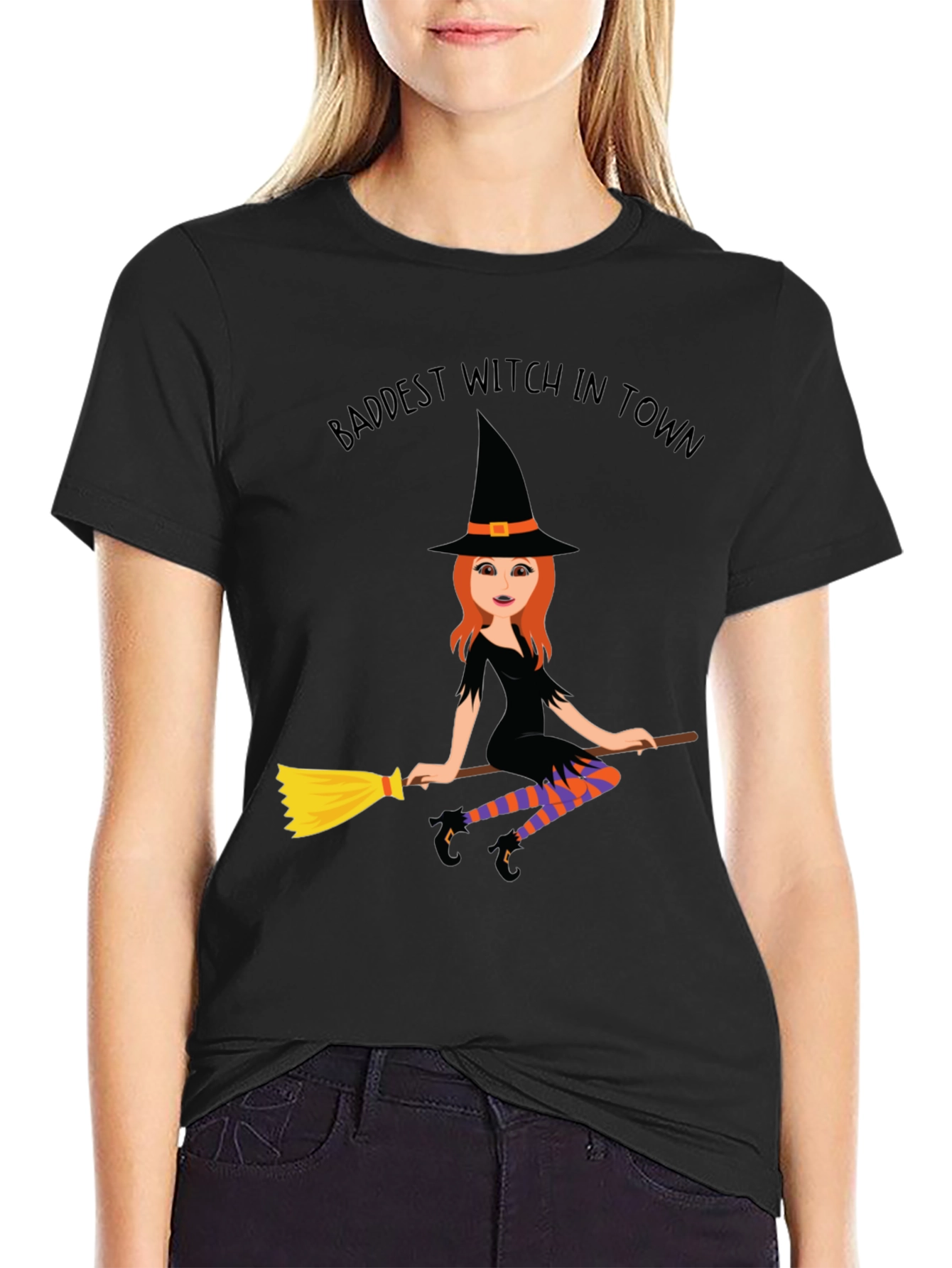 Baddest Witch in Town T-Shirt - Halloween Costume Tee