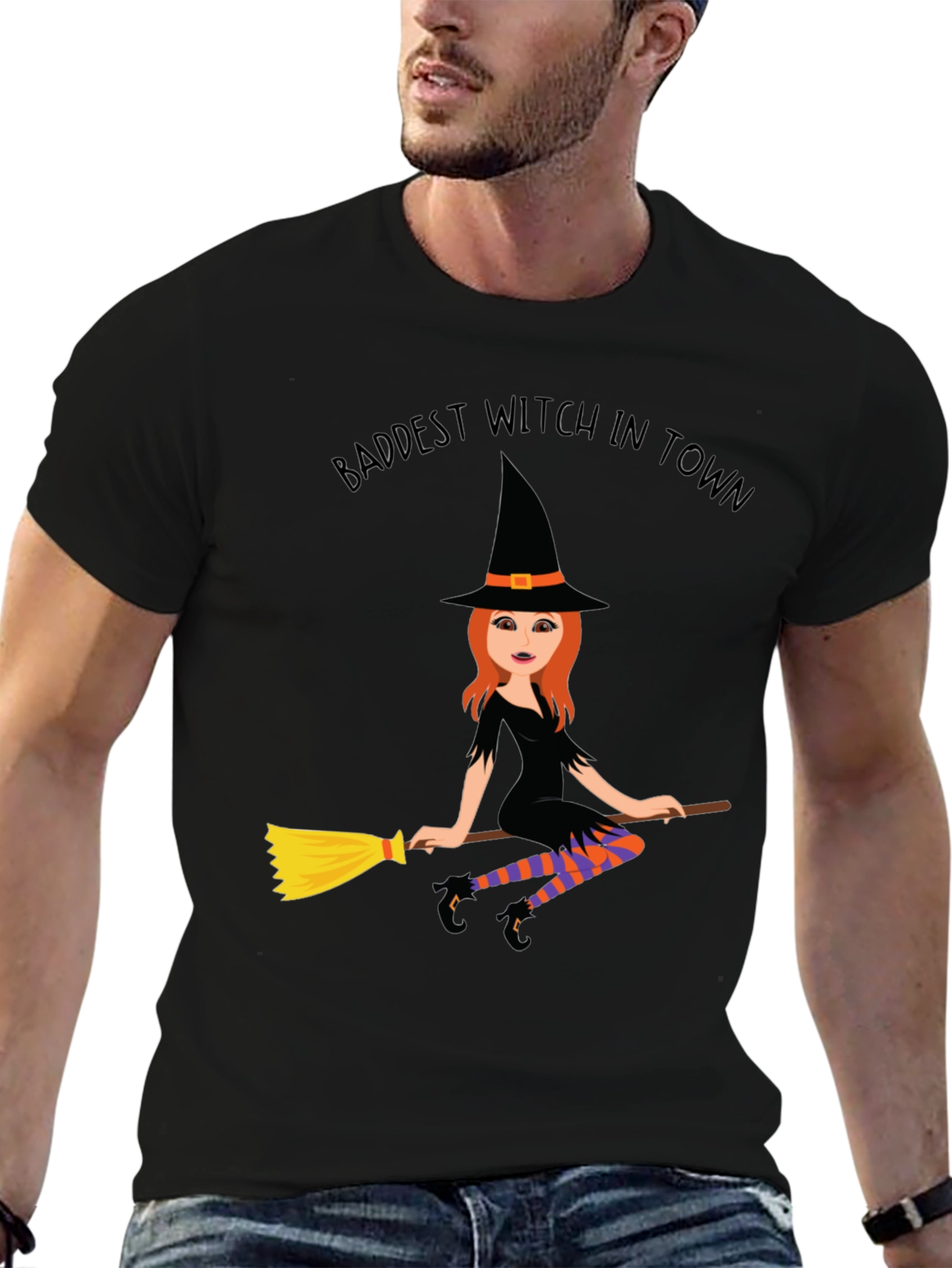 Baddest Witch in Town T-Shirt - Halloween Costume Tee