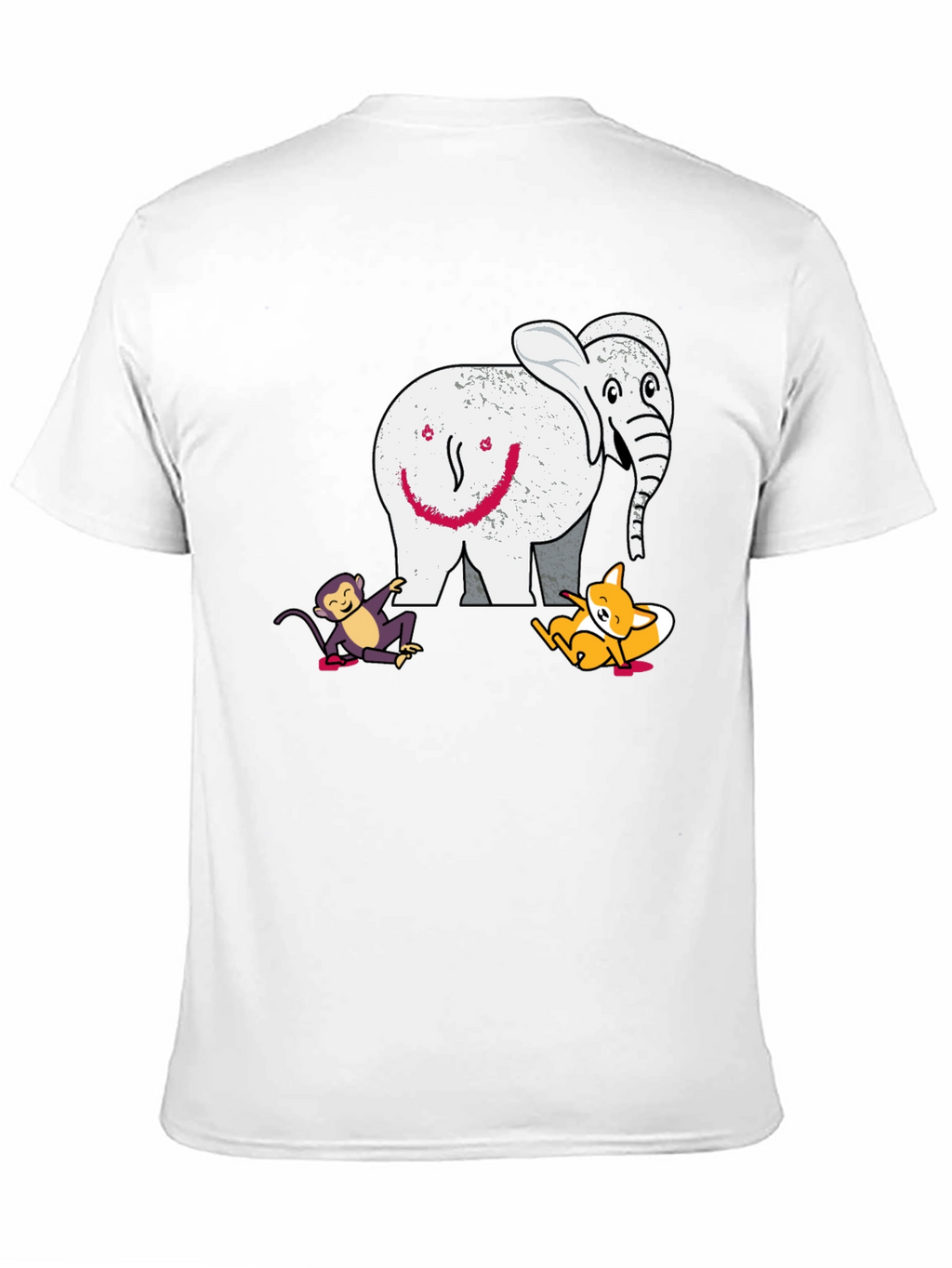 Elephant Fox and Monkey Graphic T-Shirt