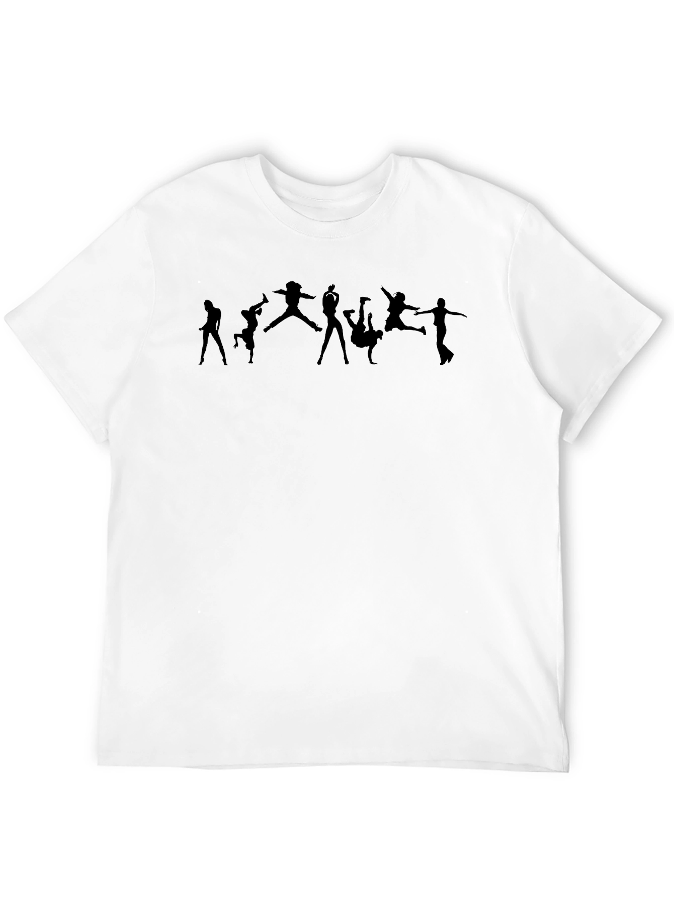 Black Graphic Tee - Dancing Silhouette
