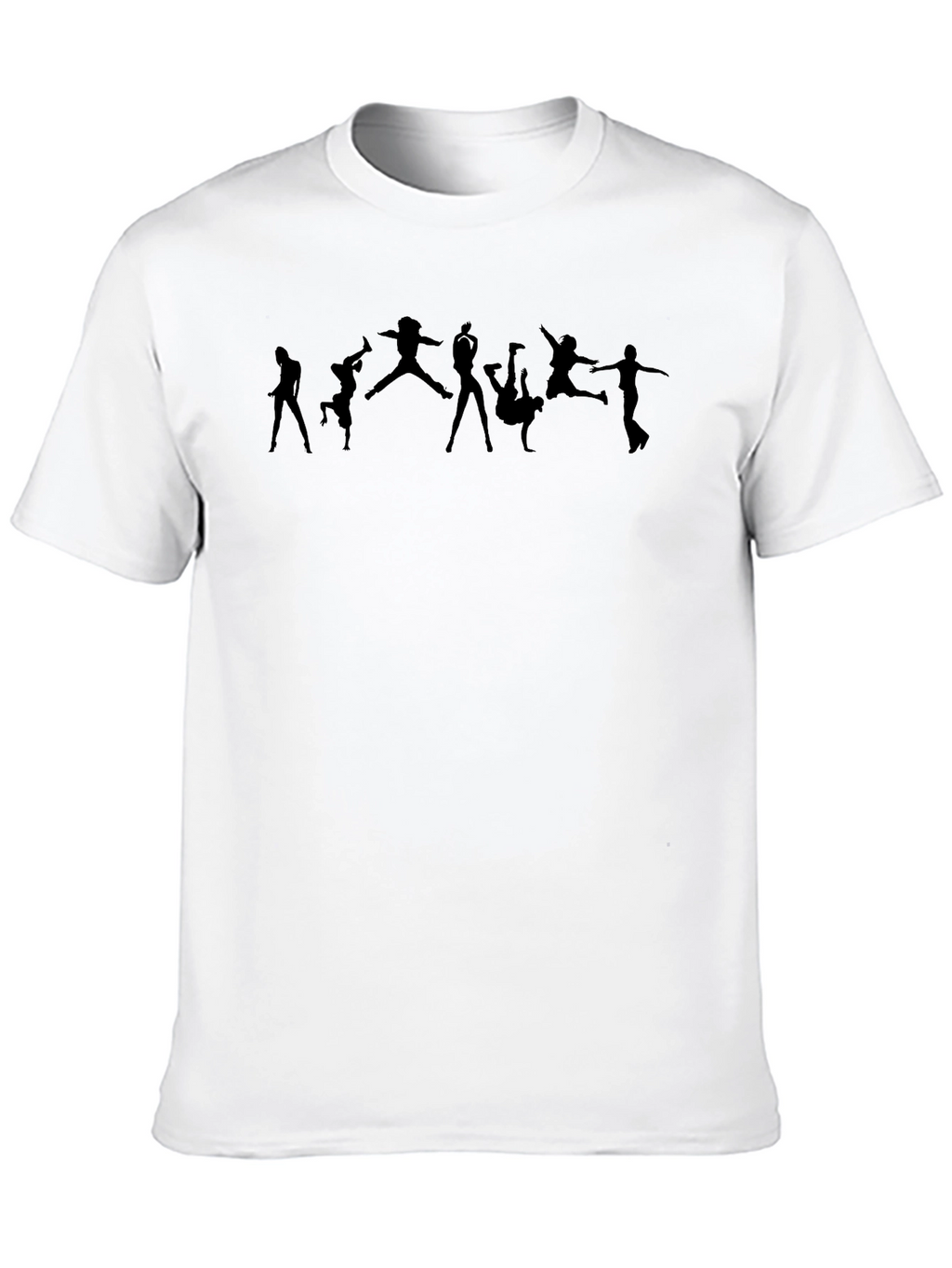 Black Graphic Tee - Dancing Silhouette