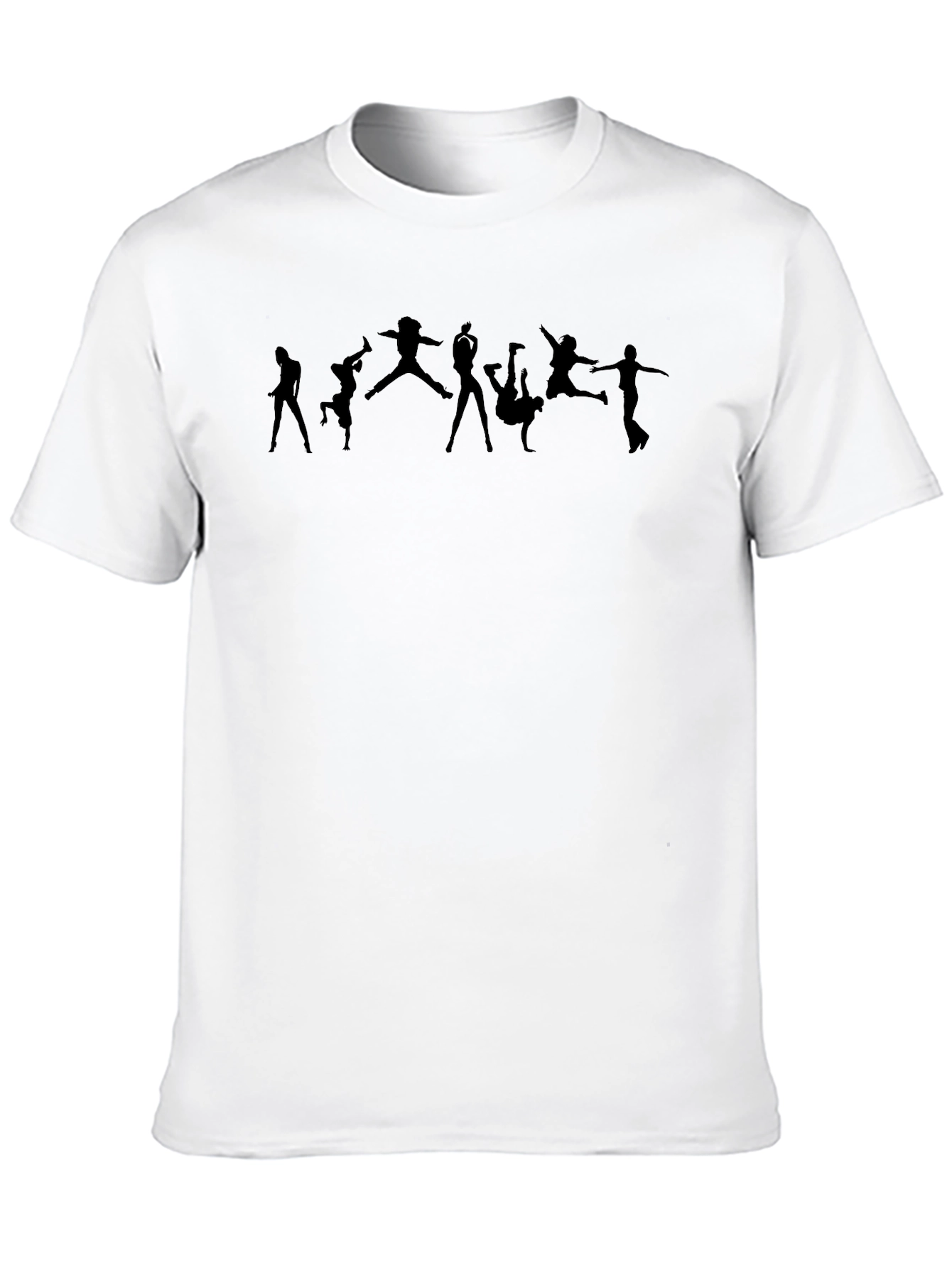 Black Graphic Tee - Dancing Silhouette