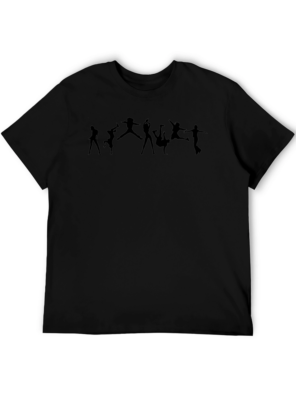 Black Graphic Tee - Dancing Silhouette