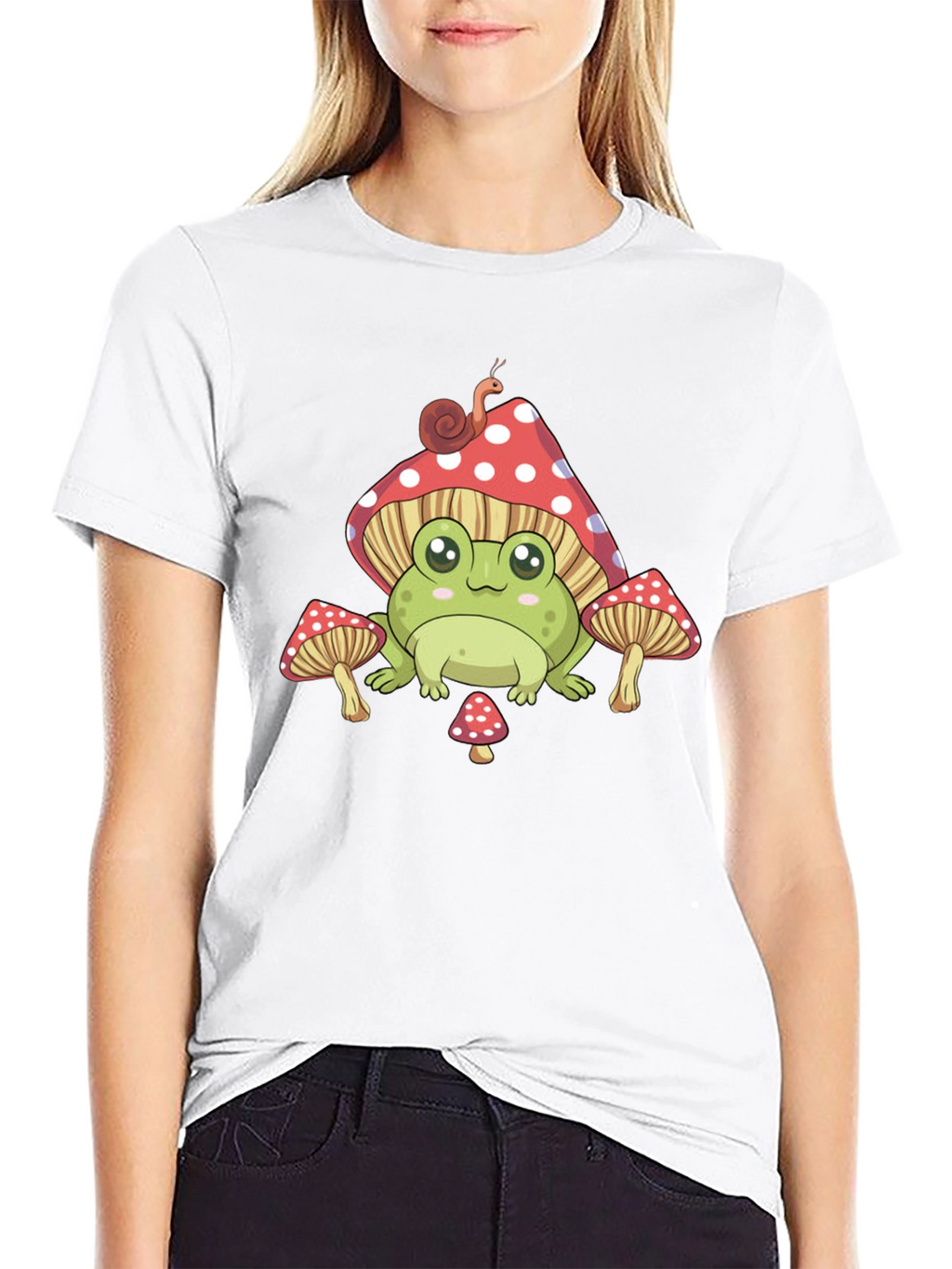 Cute Frog & Mushroom Graphic Tee