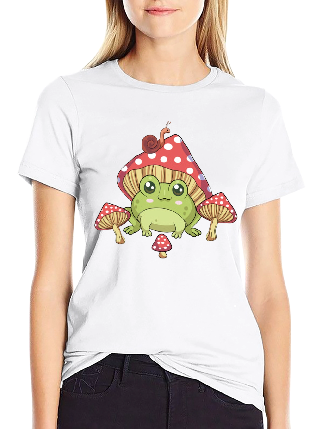 Cute Frog & Mushroom Graphic Tee