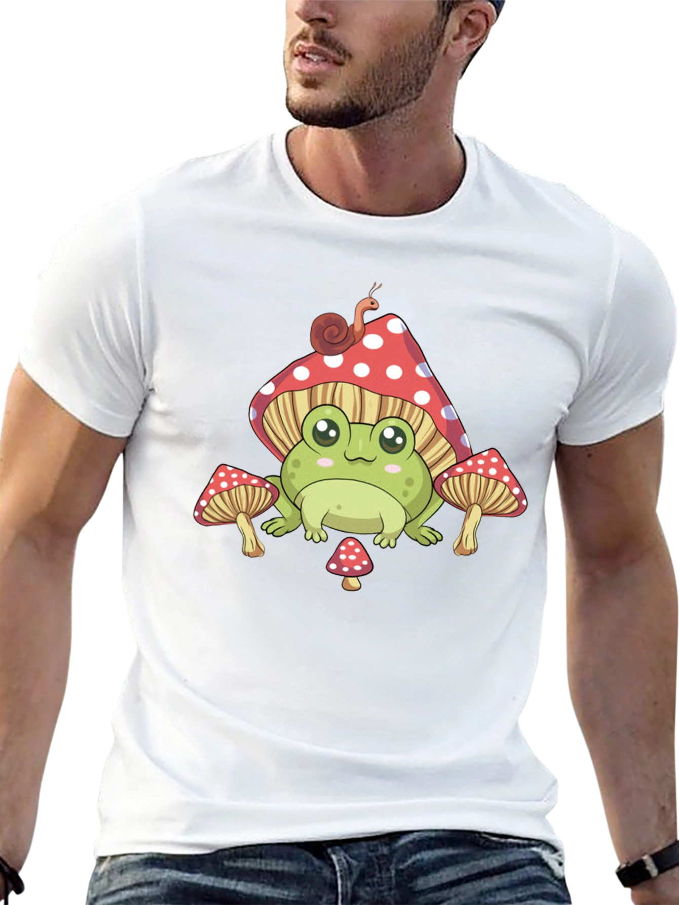 Cute Frog & Mushroom Graphic Tee