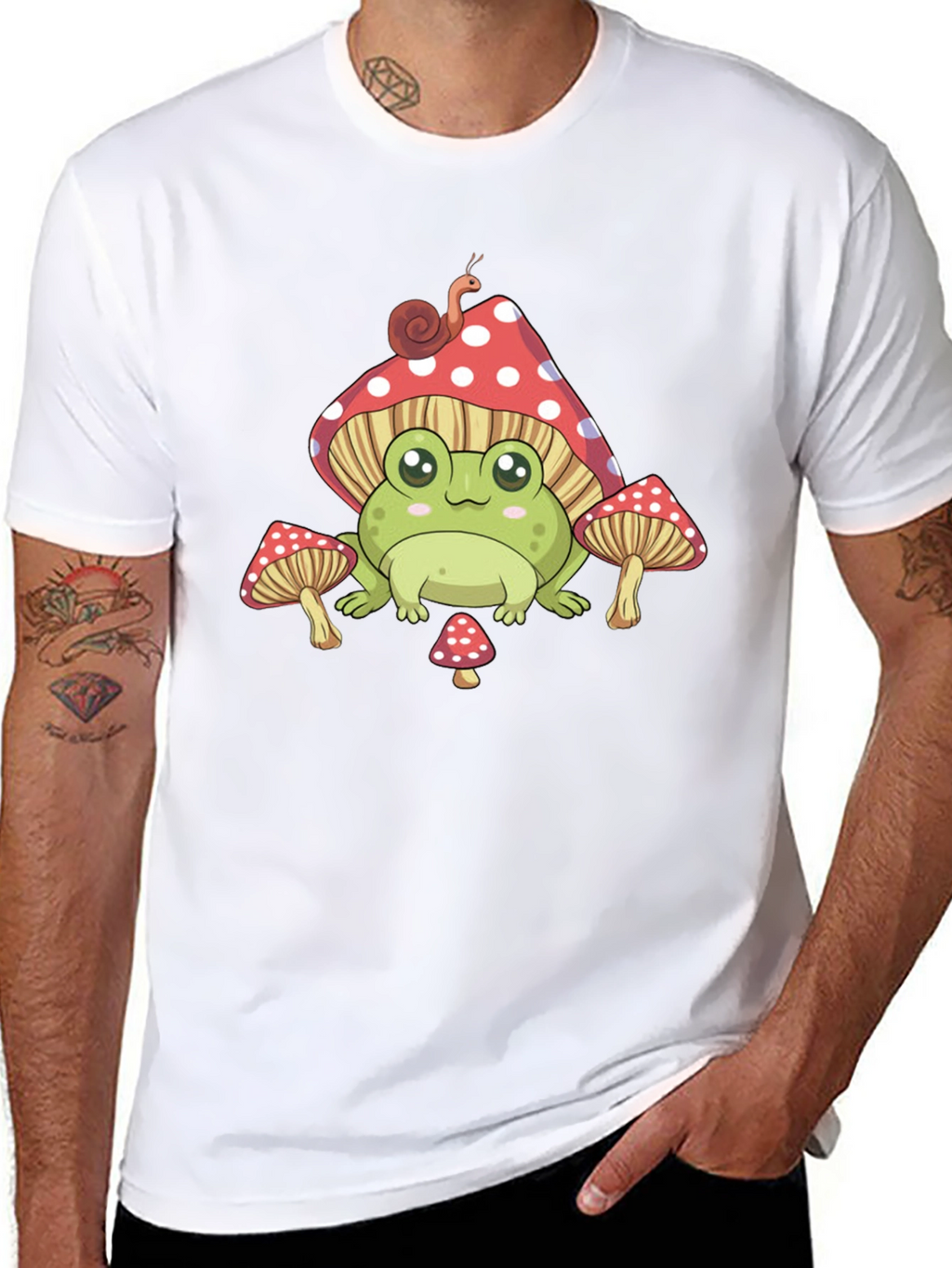 Cute Frog & Mushroom Graphic Tee