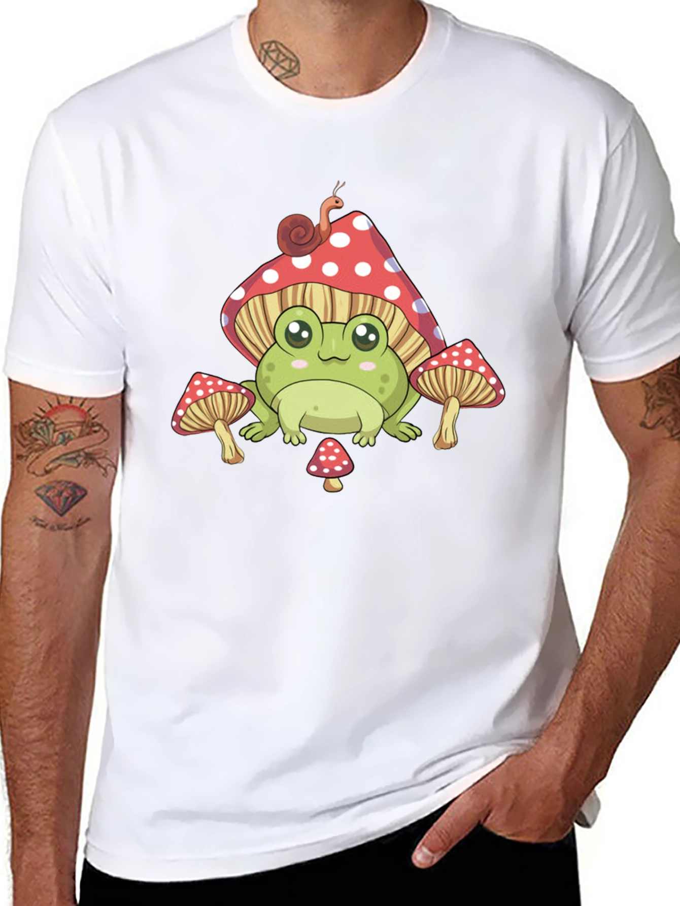 Cute Frog & Mushroom Graphic Tee